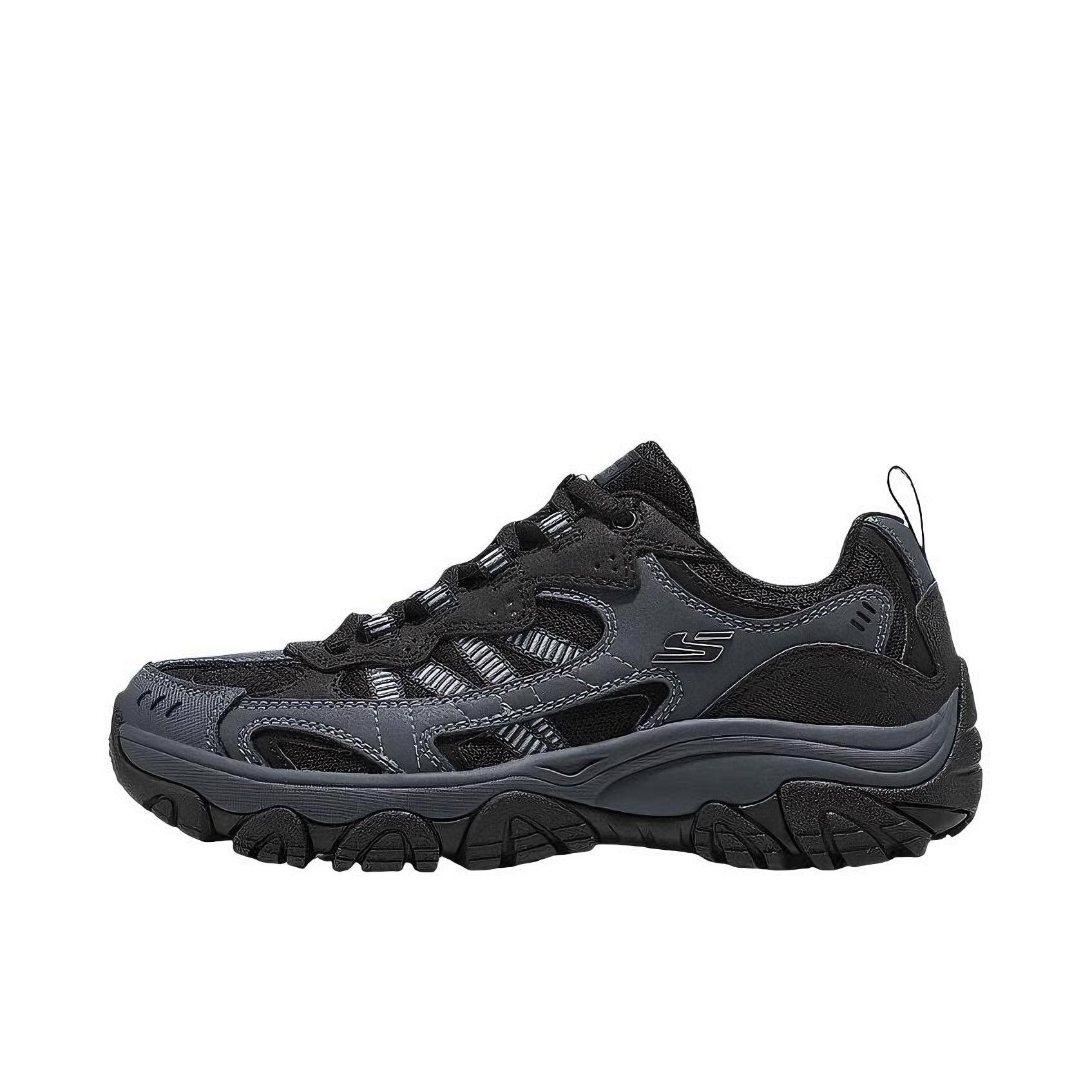 推荐商品：Skechers/斯凯奇 醒山2.0 户外鞋 登山鞋 徒步鞋 越野跑鞋 抓地耐磨休闲厚底 女款/木炭色/黑色