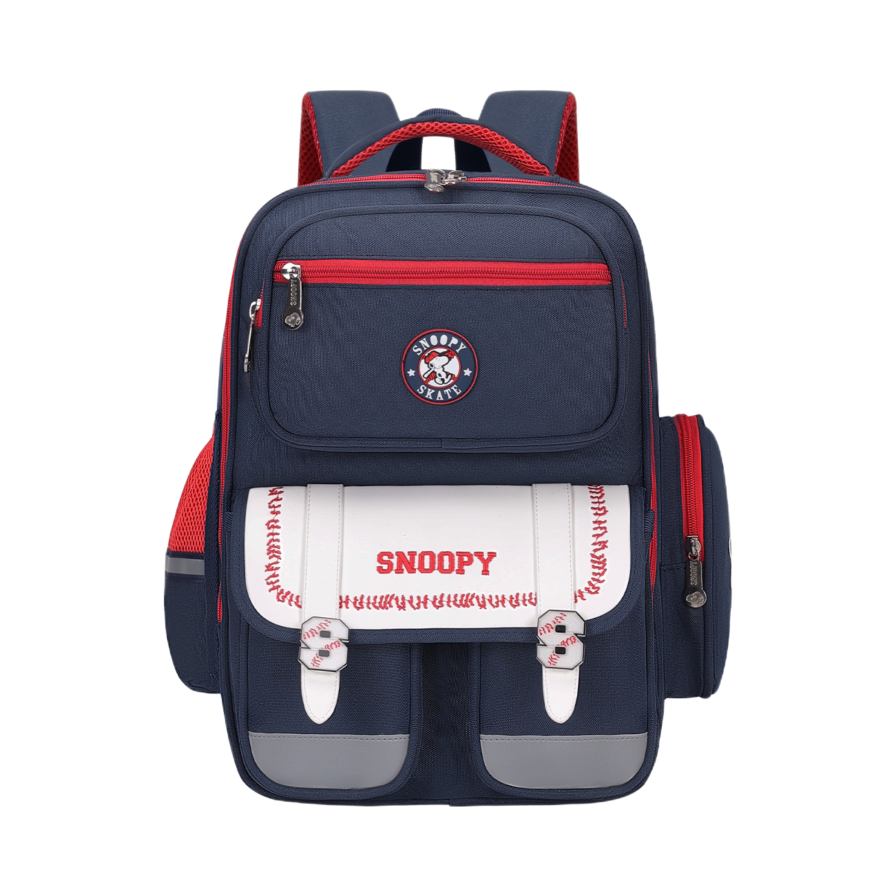 推荐商品：SNOOPY 儿童款夜间反光加厚背垫透气防泼水聚酯纤维小学生书包童包