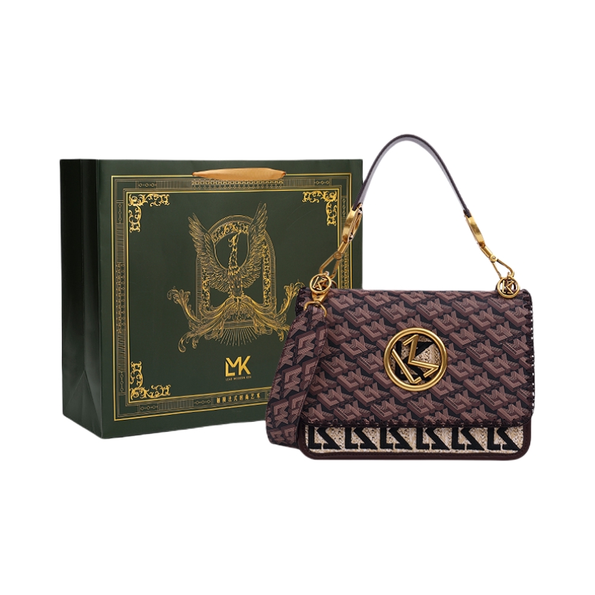 推荐商品：LMK 浪漫法式系列 常规编织风格印花时尚PVC高级休闲小方包单肩包