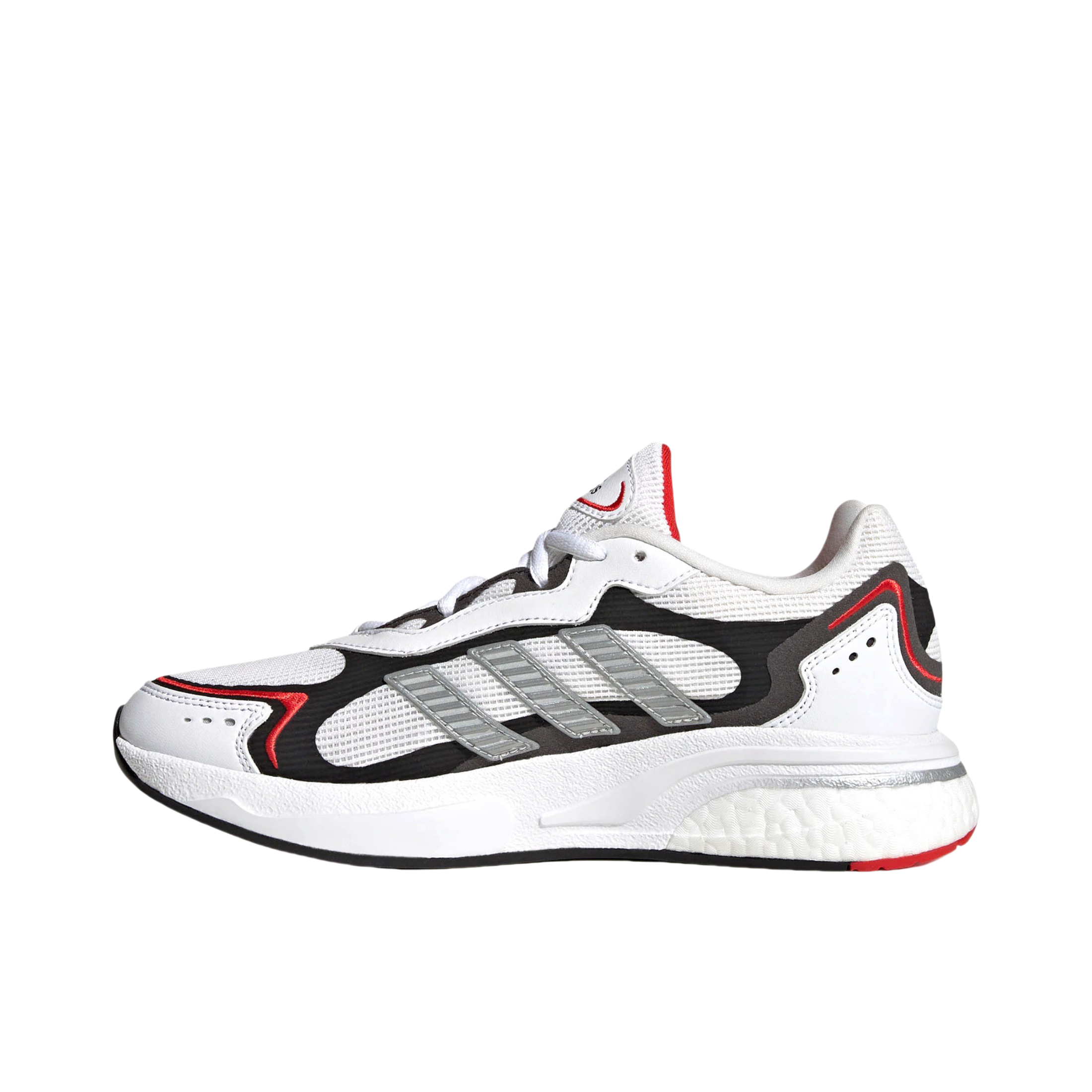 推荐商品：adidas SN 1997 跑鞋 透气防滑耐磨缓震轻便低帮织物百搭复古轻运动 白色/银色/红色
