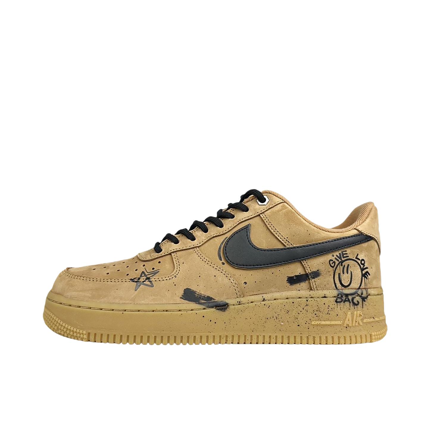 推荐商品：【定制款】 Nike Air Force 1 板鞋 防滑减震耐磨低帮增高 暗黑街头/浅棕色