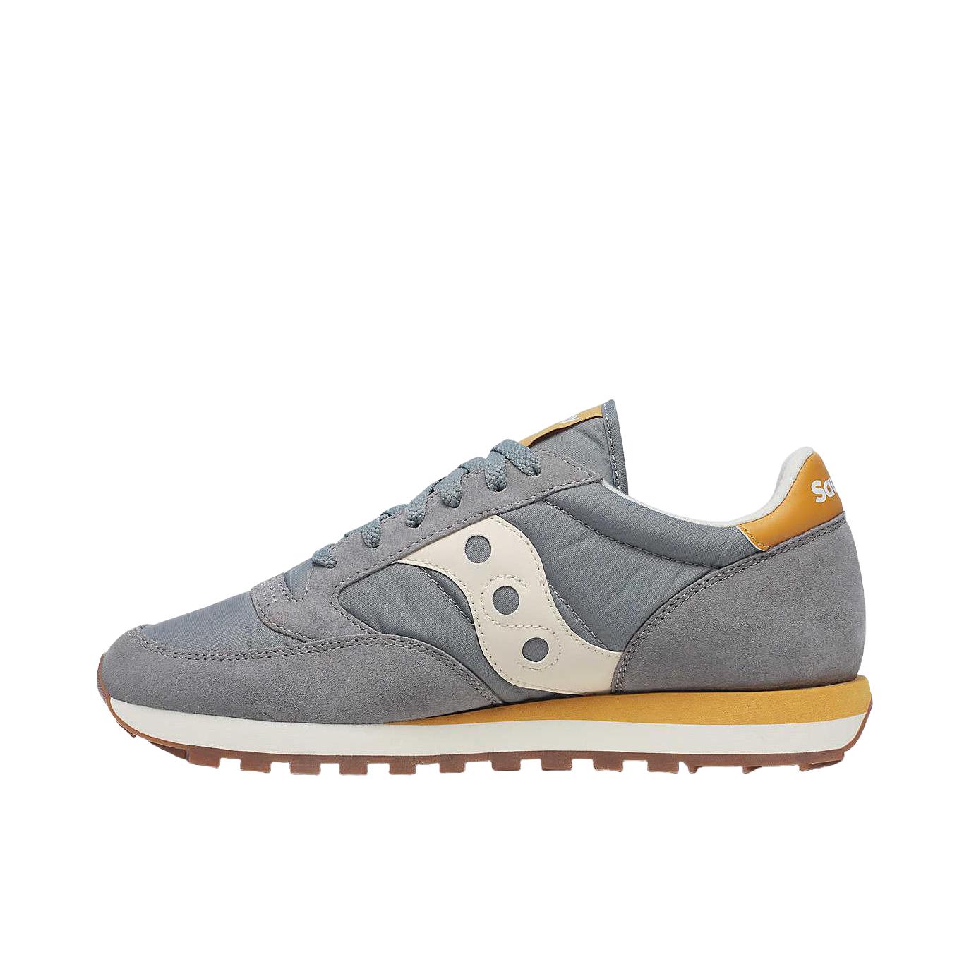 推荐商品：Saucony/索康尼 Jazz Original 爵士 减震回弹 舒适透气 防滑耐磨 合成革 支撑 复古简约 织物 低帮 跑鞋 碳灰色