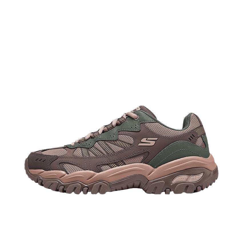 推荐商品：Skechers/斯凯奇 醒山2.0 户外鞋 登山鞋 徒步鞋 越野跑鞋 抓地耐磨休闲厚底 棕色/多彩色