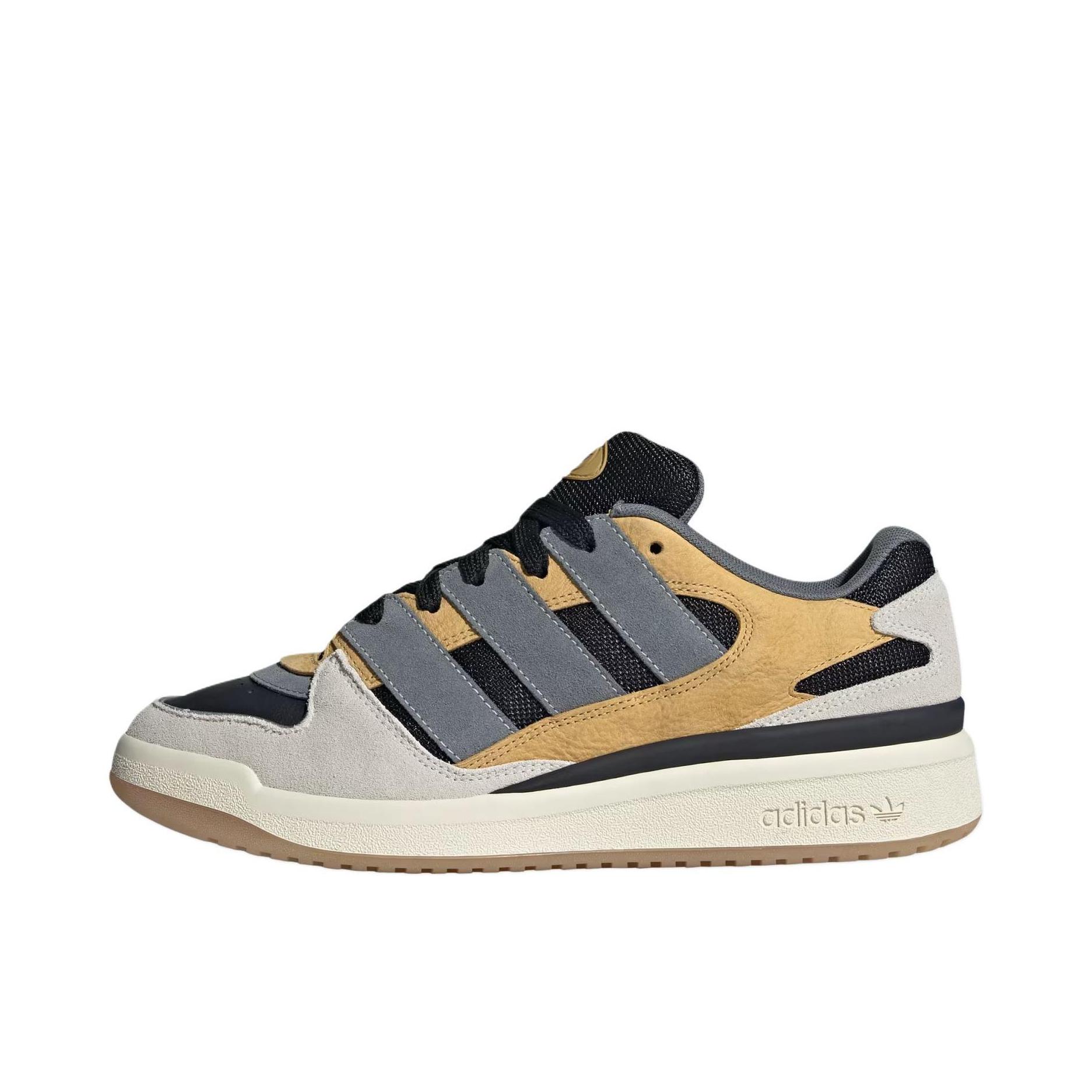推荐商品：adidas Originals FORUM 2000 板鞋 百搭复古时尚潮流防滑耐磨舒适轻便低帮篮球风支撑 黑色/燕麦色/汉玉白
