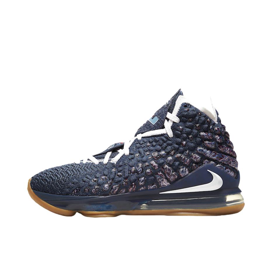 推荐商品：Nike Zoom LeBron 17 詹姆斯 气垫缓震 防滑耐磨 实战 织物 回弹 篮球鞋 College Navy 海军蓝/白色
