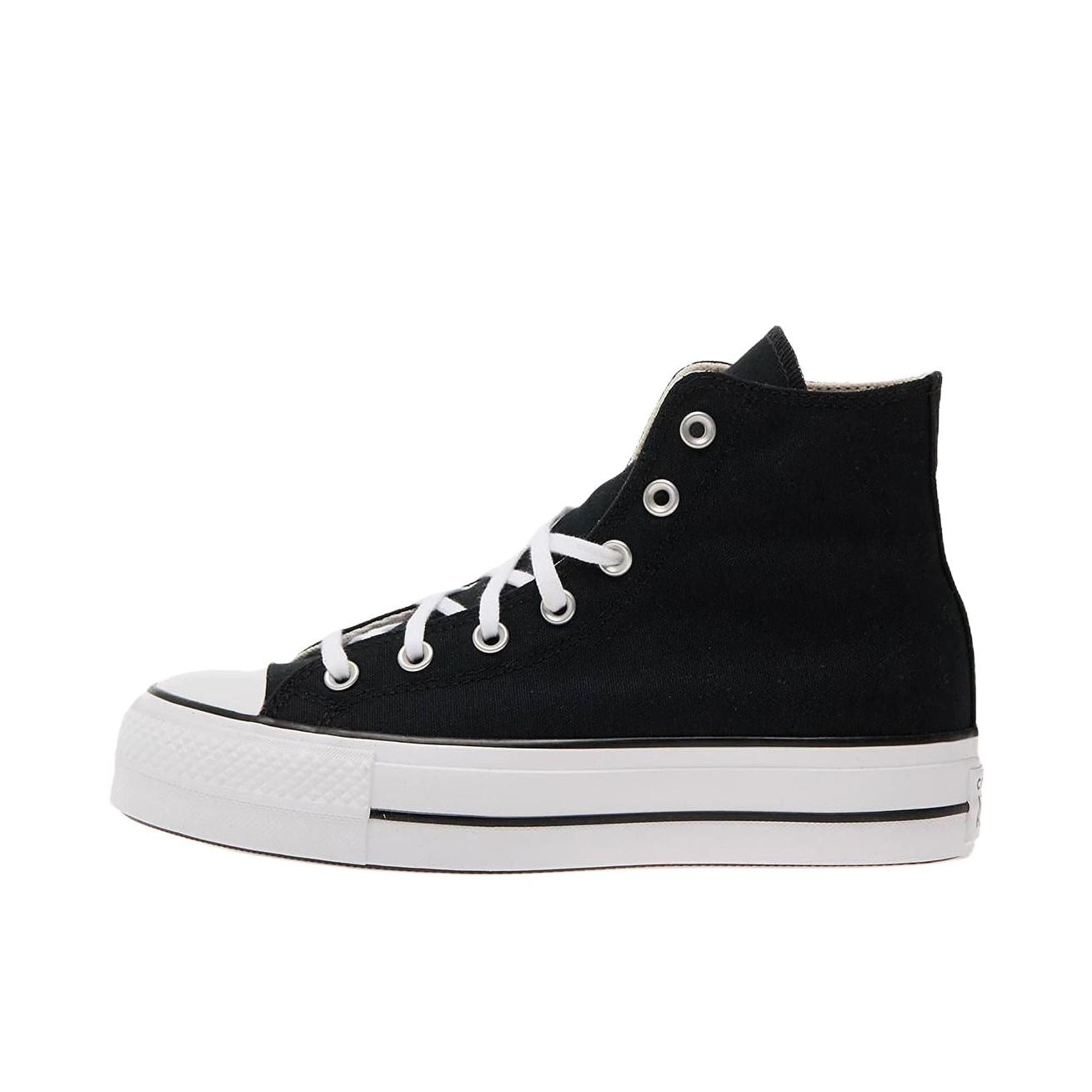 推荐商品：Converse/匡威 Chuck Taylor All Star Lift 帆布鞋 简约复古经典防滑耐磨舒适厚底圆头甜酷贴合松糕底流光风 女款/碳黑色/白色