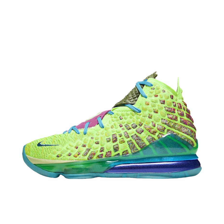 推荐商品：Nike Zoom LeBron 17 詹姆斯 气垫缓震 防滑耐磨 实战 织物 回弹 篮球鞋 Mr. Swackhammer 绿蓝