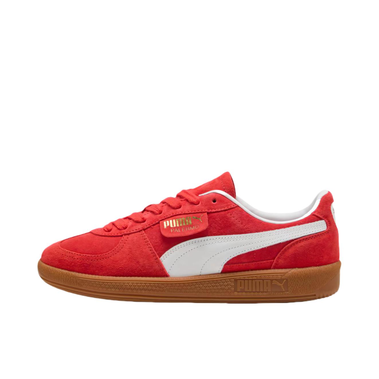 推荐商品：【朴彩英同款】 Puma/彪马 Palermo Og T头鞋 德训鞋 运动休闲鞋 时尚潮流拼接舒适百搭 红色/白色