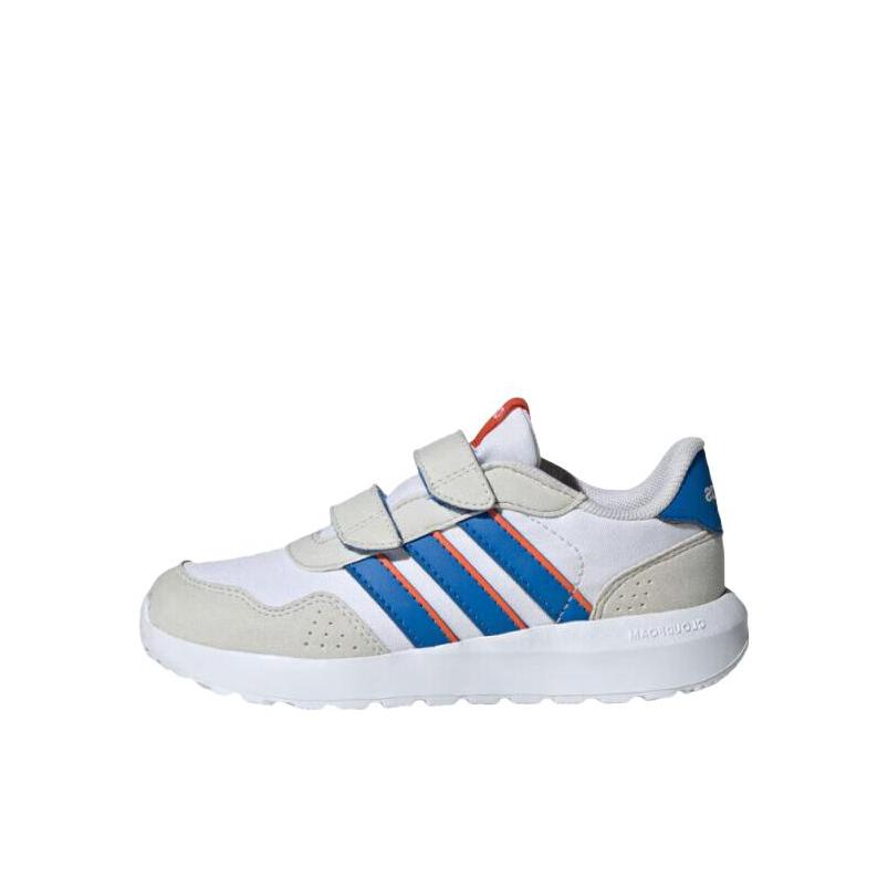 推荐商品：adidas RUN 60s CF 运动鞋儿童 防滑轻便低帮 小童/白色/空军蓝/半冲击橙