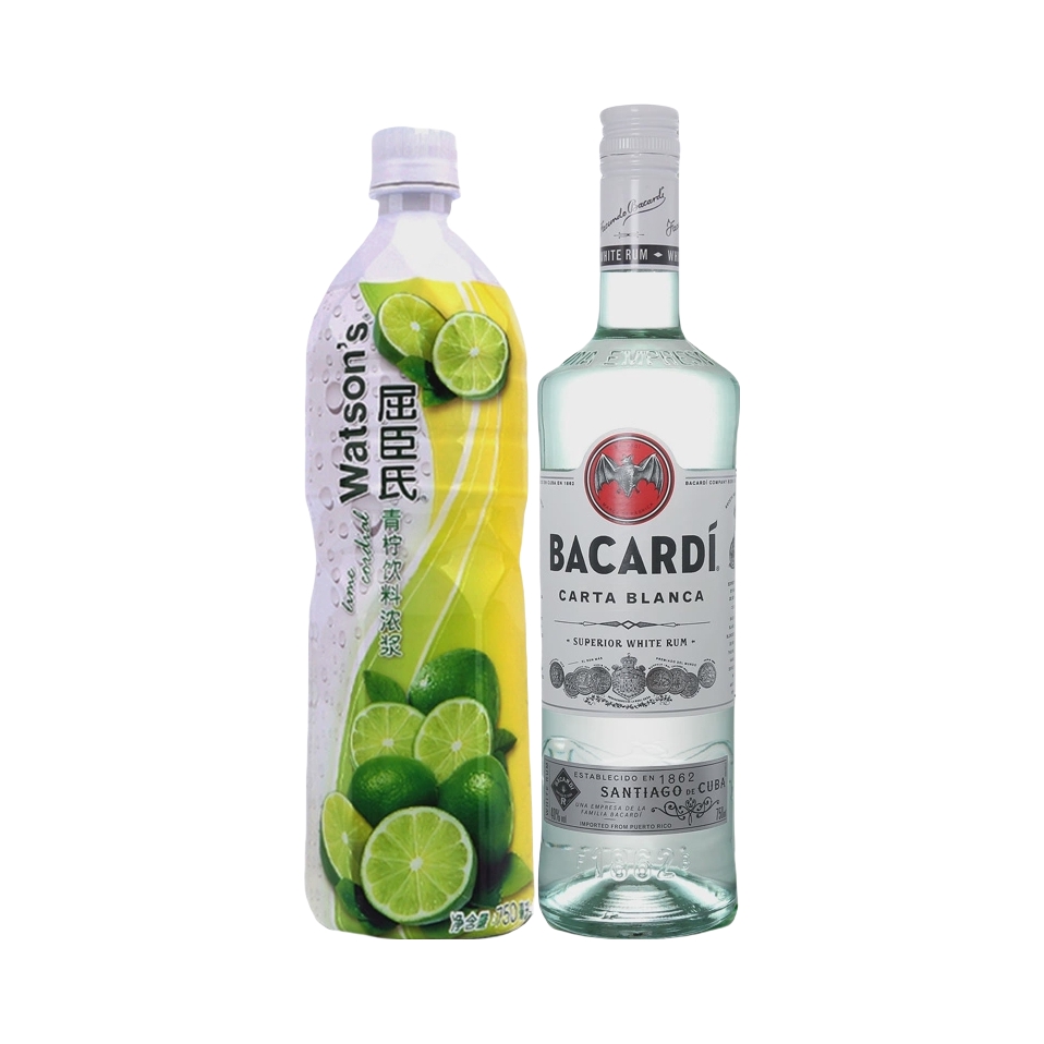 推荐商品：【莫吉托鸡尾酒调酒套装】白朗姆酒青柠汁苏打水 便利店基酒组合