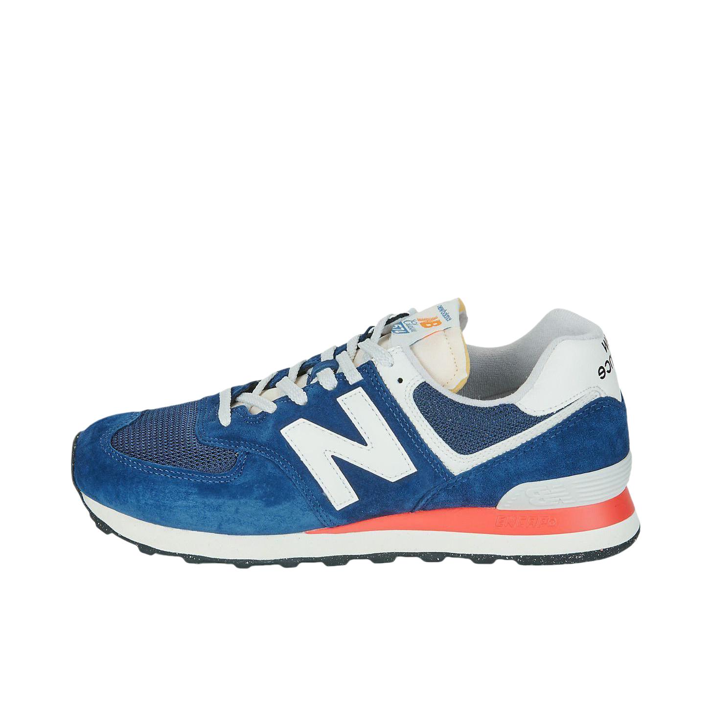 推荐商品：New Balance 574 运动休闲鞋 阿甘鞋 经典复古防滑耐磨缓震舒适透气时尚百搭轻便 D宽/海军蓝/白色
