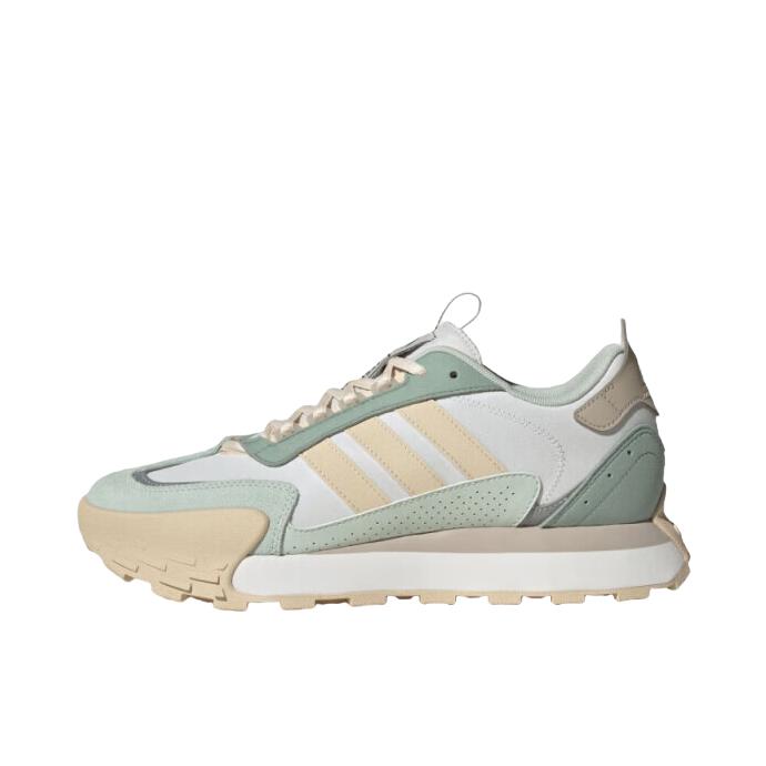 推荐商品：adidas neo Futro Mixr 运动休闲鞋 防滑耐磨轻便舒适增高厚底透气复古织物轻运动 亮白/水晶沙棕/银灰绿
