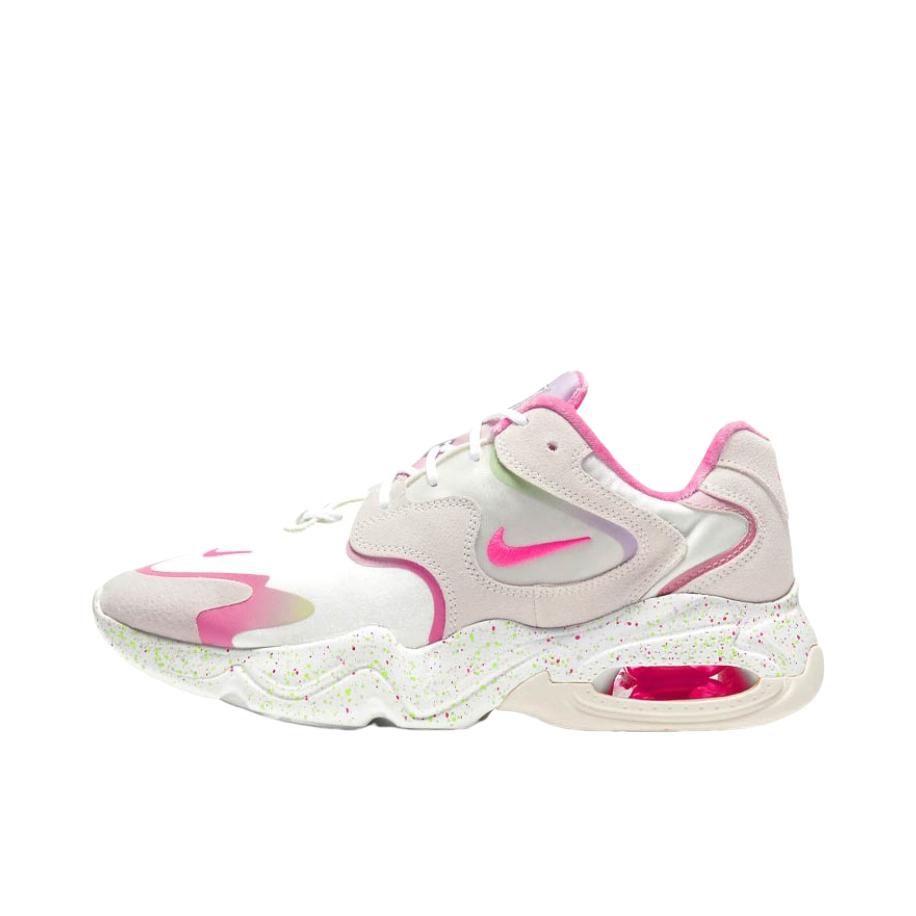 推荐商品：Nike Air Max 2X 跑鞋 缓震舒适复古透气耐磨防滑织物合成革圆头 白色/粉色