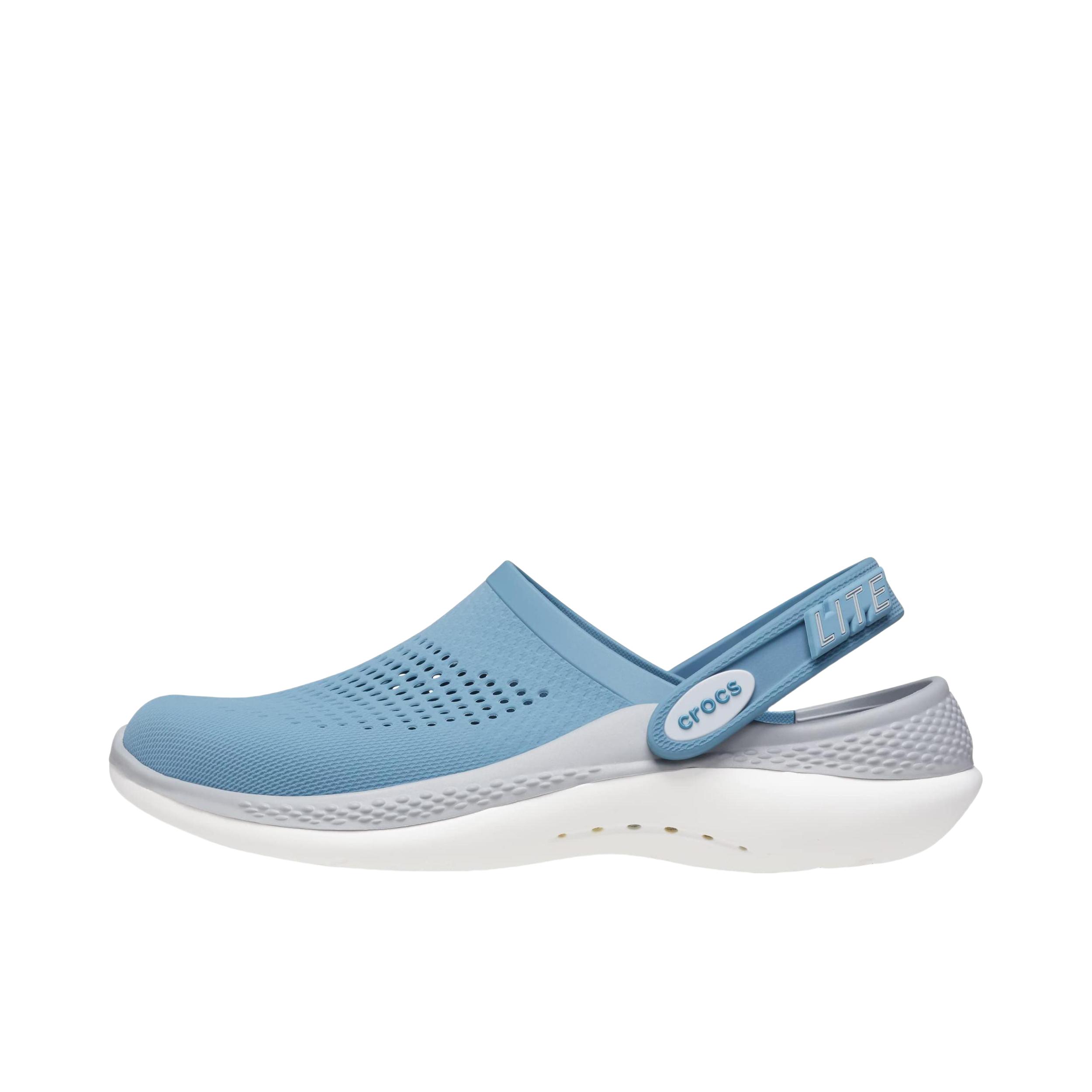 推荐商品：Crocs/卡骆驰 LiteRide 360 闪电 舒适轻便 织物 防滑耐磨 包头透气 轻盈 圆头 沙滩运动 时尚 拖鞋 洞洞鞋 凉鞋 蓝色
