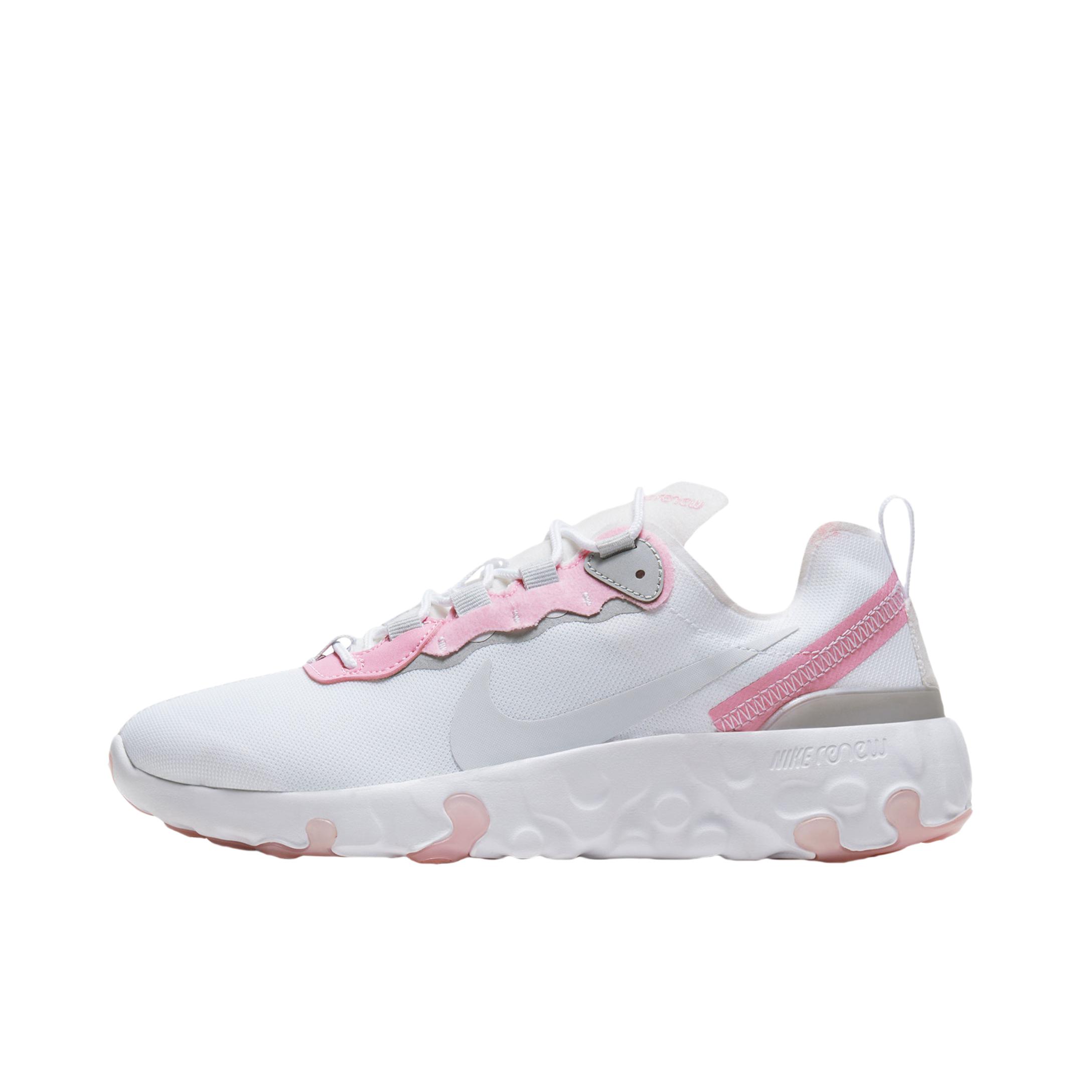 推荐商品：Nike Renew Element 55 跑鞋 防滑耐磨舒适透气缓震休闲低帮运动合成革 White Pink 白/粉