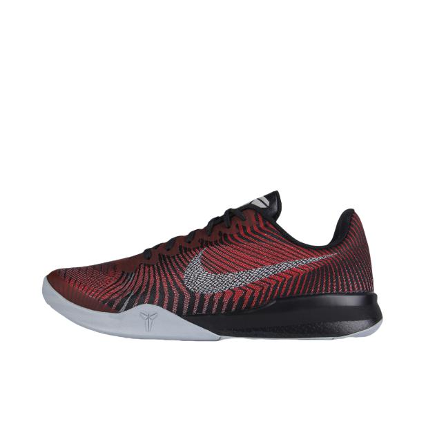 推荐商品：Nike Kobe Mentality 2 科比 篮球鞋 耐磨防滑减震回弹支撑轻便复古圆头实战织物合成革透气低帮 Black/Silver-Red 暗红/银钩