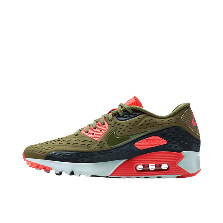 推荐商品：Nike Air Max 90 Ultra 跑鞋 气垫缓震防滑耐磨舒适轻便百搭简约运动网布低帮贴合 Green Crimson 绿色网眼
