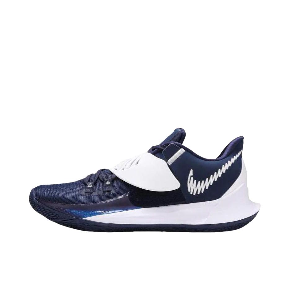 推荐商品：Nike Kyrie Low 3 欧文 zoom 舒适透气 防滑耐磨 轻便减震 包裹性 支撑 圆头 织物 实战 篮球鞋 藏蓝/白色