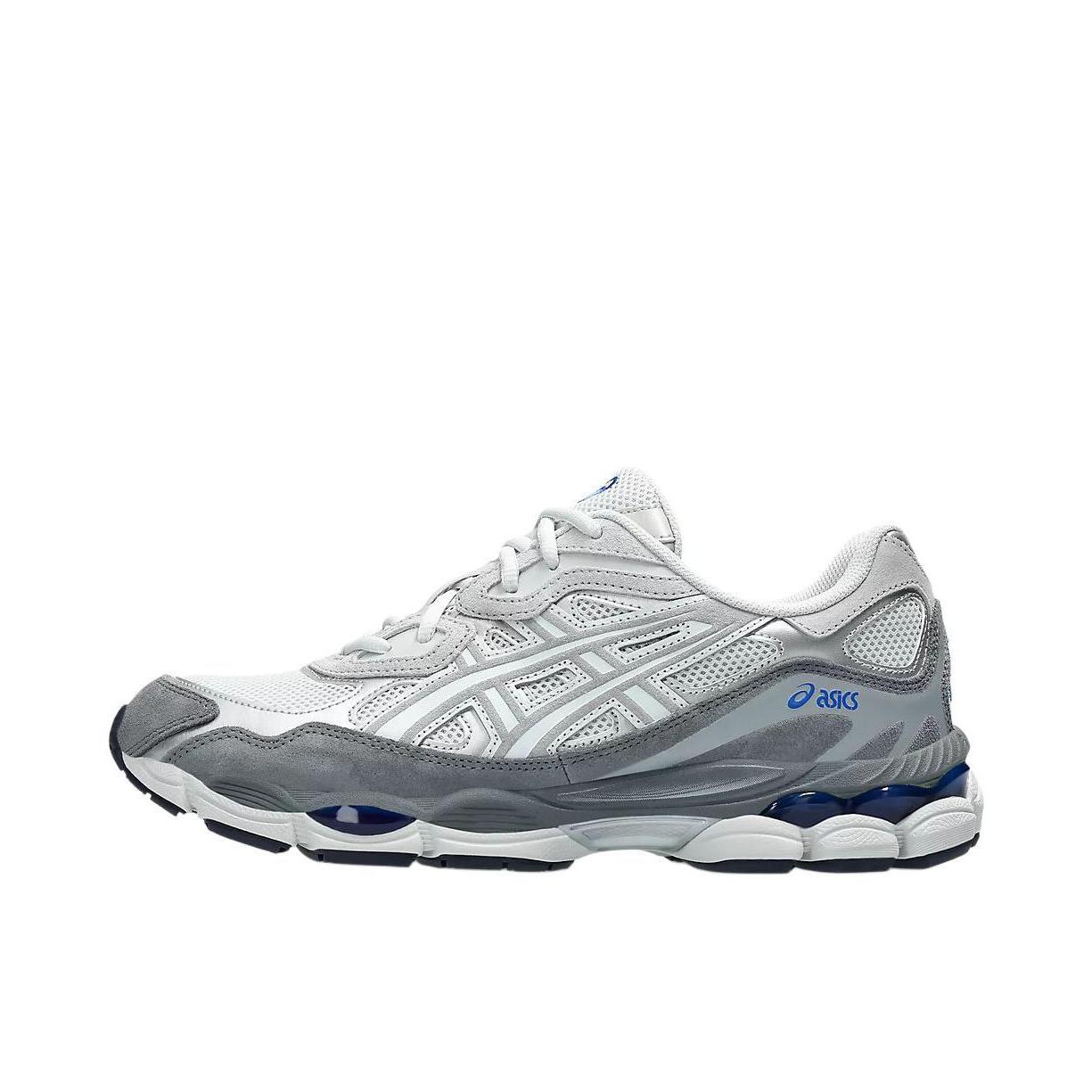 推荐商品：Asics/亚瑟士 Gel-NYC 跑鞋 圆头缓震防滑耐磨机能风复古潮流织物合成革贴合支撑耐穿 雾灰色