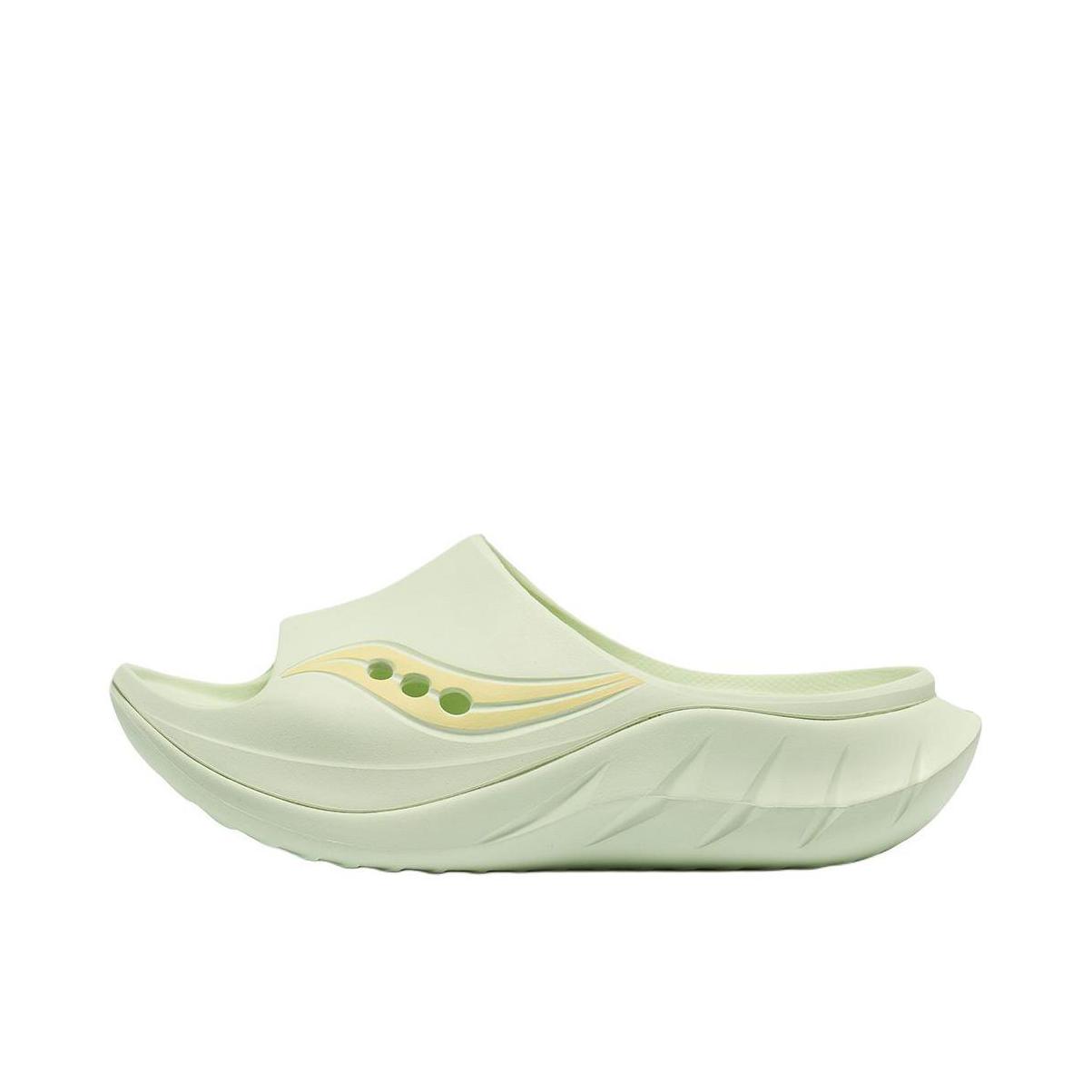 推荐商品：Saucony/索康尼 Cradle 2 防臭 缓震软底 外穿 防磨 一脚蹬 一字 拖鞋 浅绿色