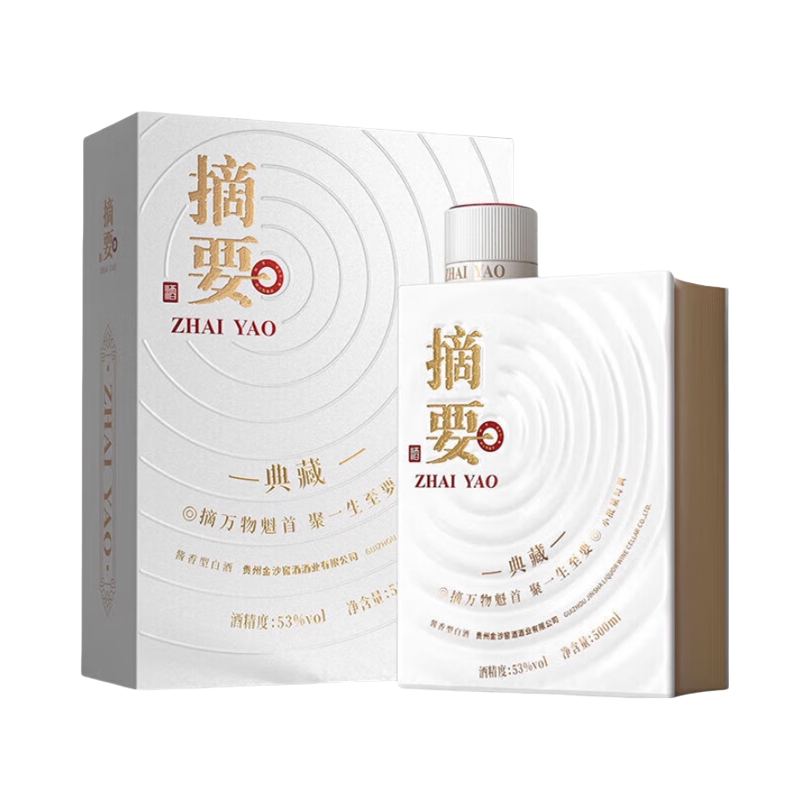 推荐商品：摘要 典藏版 10周年 500ml 53度 纯粮 白酒 盒装