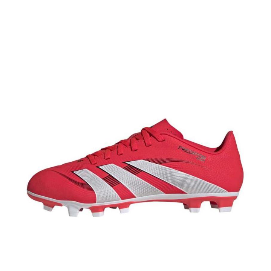 推荐商品：adidas Predator League MG 中端 胶质短钉 软/硬人造草坪 防滑耐磨缓震 足球鞋 红色/白色  