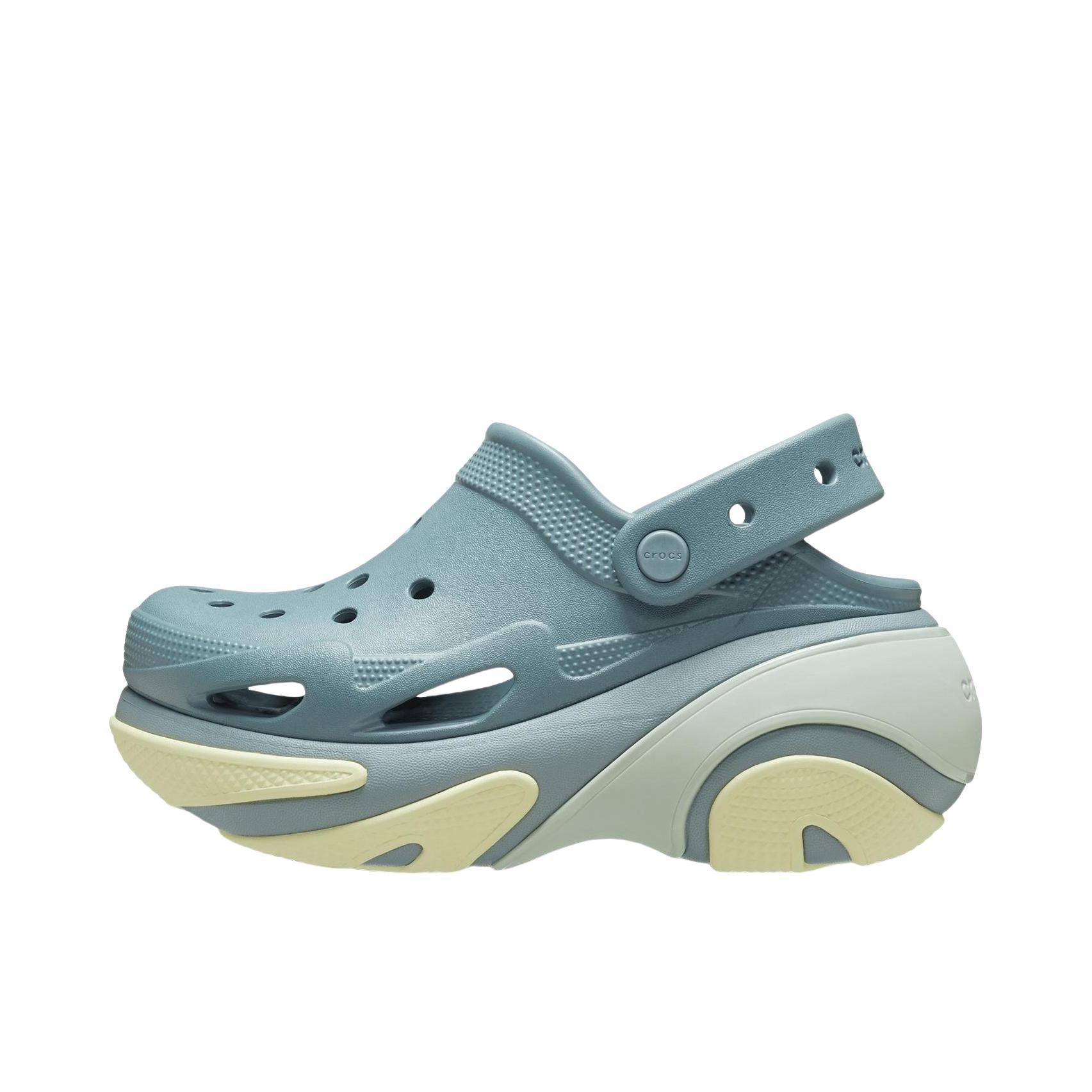 推荐商品：Crocs/卡骆驰 Bubble Crush Clog 贝壳泡芙 一脚蹬 包头 厚底 增高 休闲 涉水 外穿 洞洞鞋 凉鞋 蓝色
