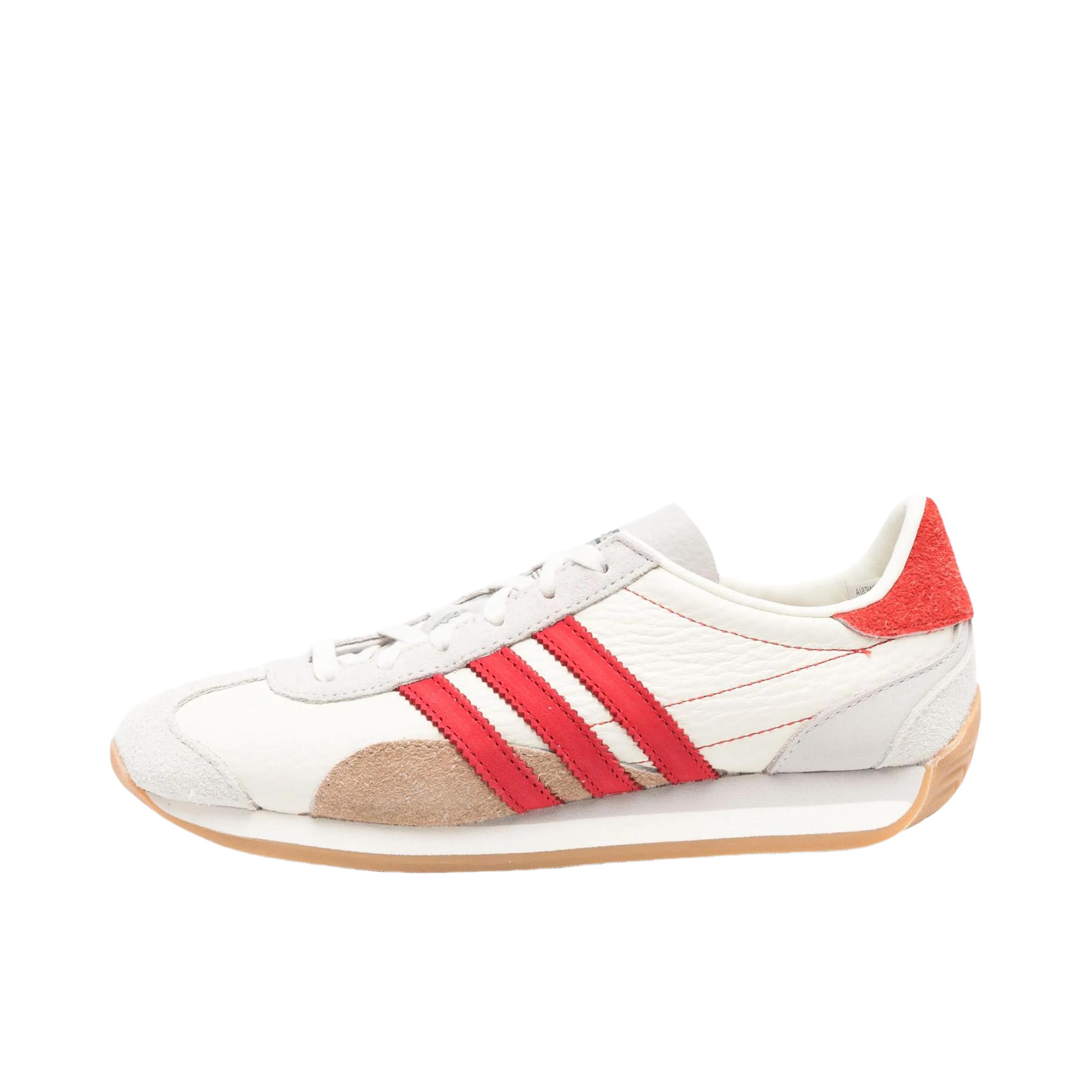 推荐商品：adidas Originals Country OG 牛皮 织物 轻便舒适 圆头 防滑耐磨 复古 运动休闲鞋 米色/红色