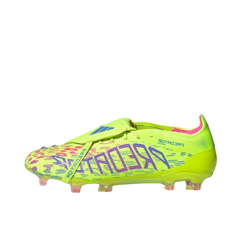 推荐商品：adidas Predator Elite FT FG 猎鹰25 顶级 胶质长钉 硬天然草场 耐用支撑 足球鞋 亮柠檬黄/亮粉/融合蓝