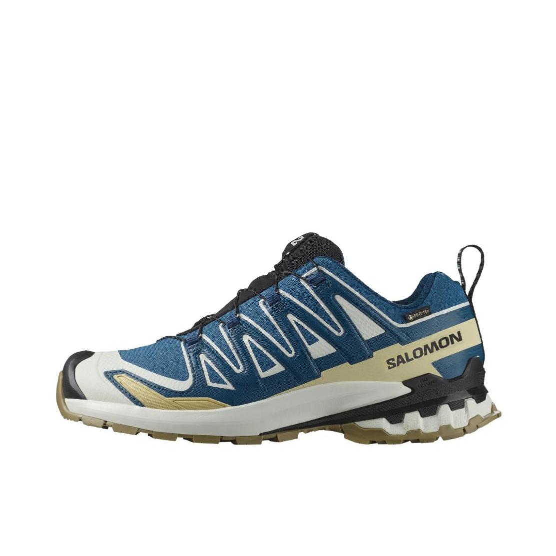推荐商品：Salomon/萨洛蒙 XA Pro 3D V9 减震 防滑耐磨 圆头 织物 户外防水 登山徒步鞋 跑鞋 蓝色/白色