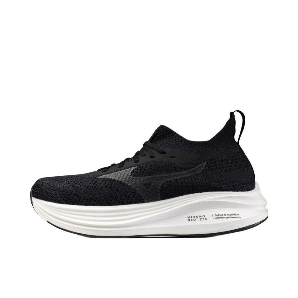 推荐商品：Mizuno/美津浓 Neozen 防滑耐磨 舒适减震 中帮 时尚百搭 跑鞋 黑色/白色