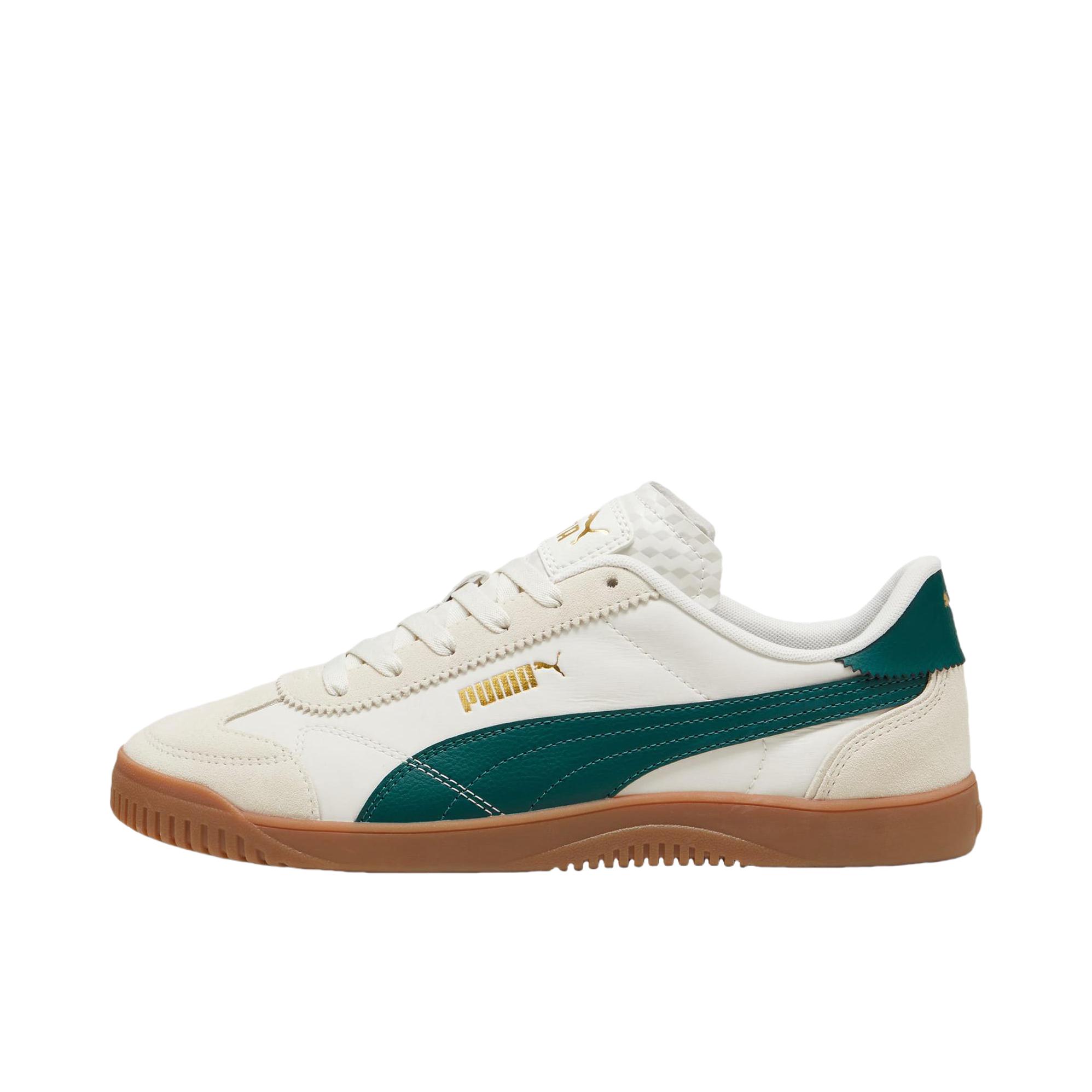 推荐商品：Puma/彪马 Club 5v5 板鞋 T头拼接复古百搭防滑耐磨薄底舒适缓震 灰色/绿色/棕色