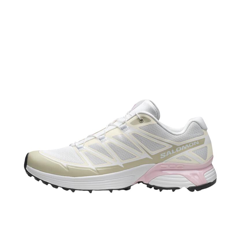 推荐商品：Salomon/萨洛蒙 XT-Pathway 防滑耐磨 减震回弹 舒适透气 压花鞋面 抽绳防水 越野 织物 户外休闲鞋 白色/粉色