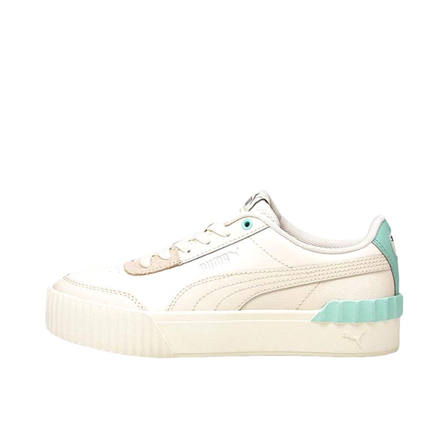 推荐商品：Puma/彪马 Carina Lift 板鞋 时尚潮流休闲百搭防滑耐磨轻便透气增高运动厚底复古 奶油白/浅绿