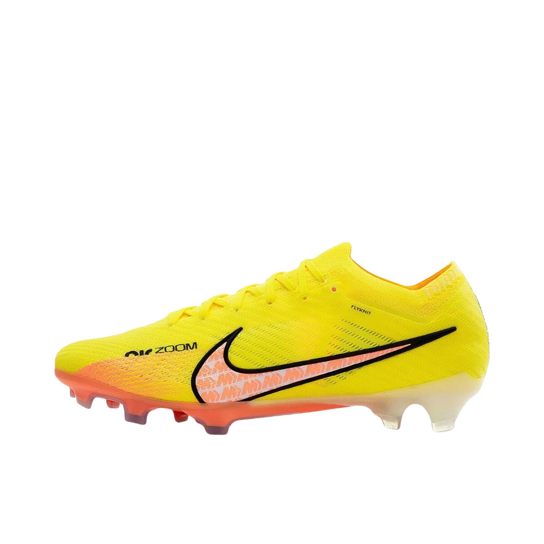 推荐商品：Nike Zoom Mercurial Vapor 15 Academy FG/MG 中端 胶质混钉 多场地 圆头织物包裹性抗冲击 足球鞋 黄色/橙色