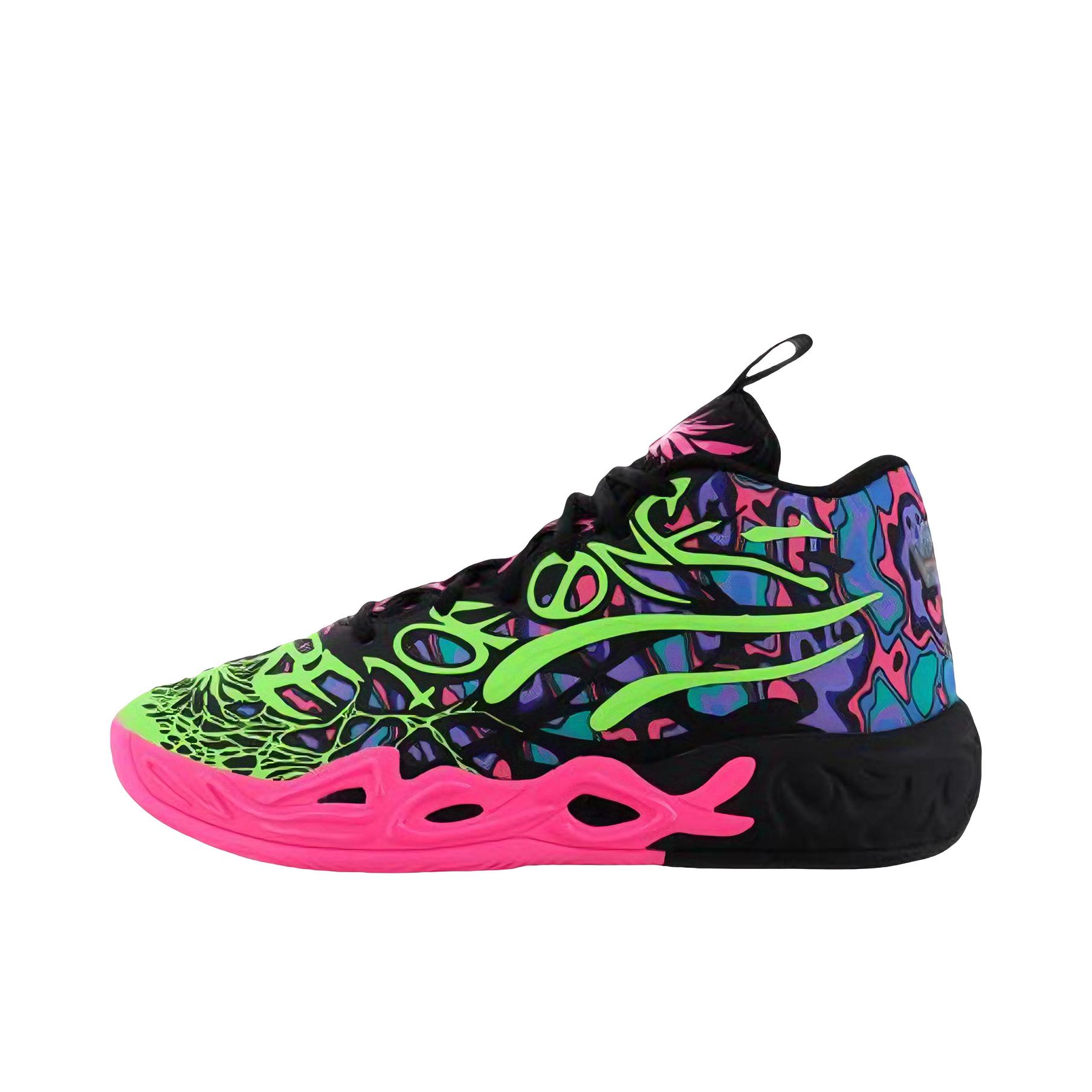 推荐商品：Puma/彪马 MB.04 鲍尔4 防滑耐磨 缓震 舒适透气 篮球鞋 粉色/绿色