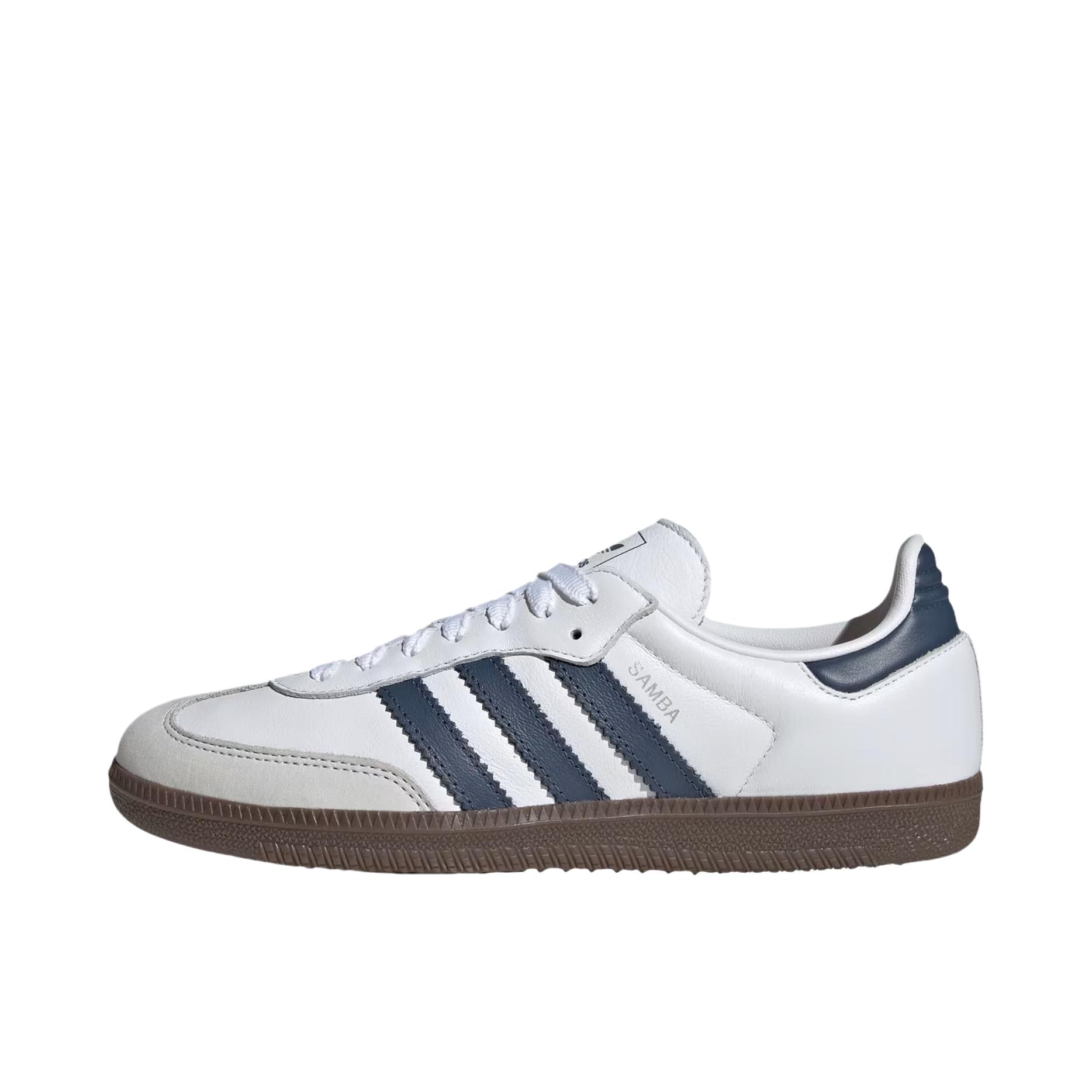 推荐商品：adidas Originals Samba OG T头鞋 板鞋 经典复古舒适百搭耐磨合成革圆头薄底贴合 女款/白色/深蓝色