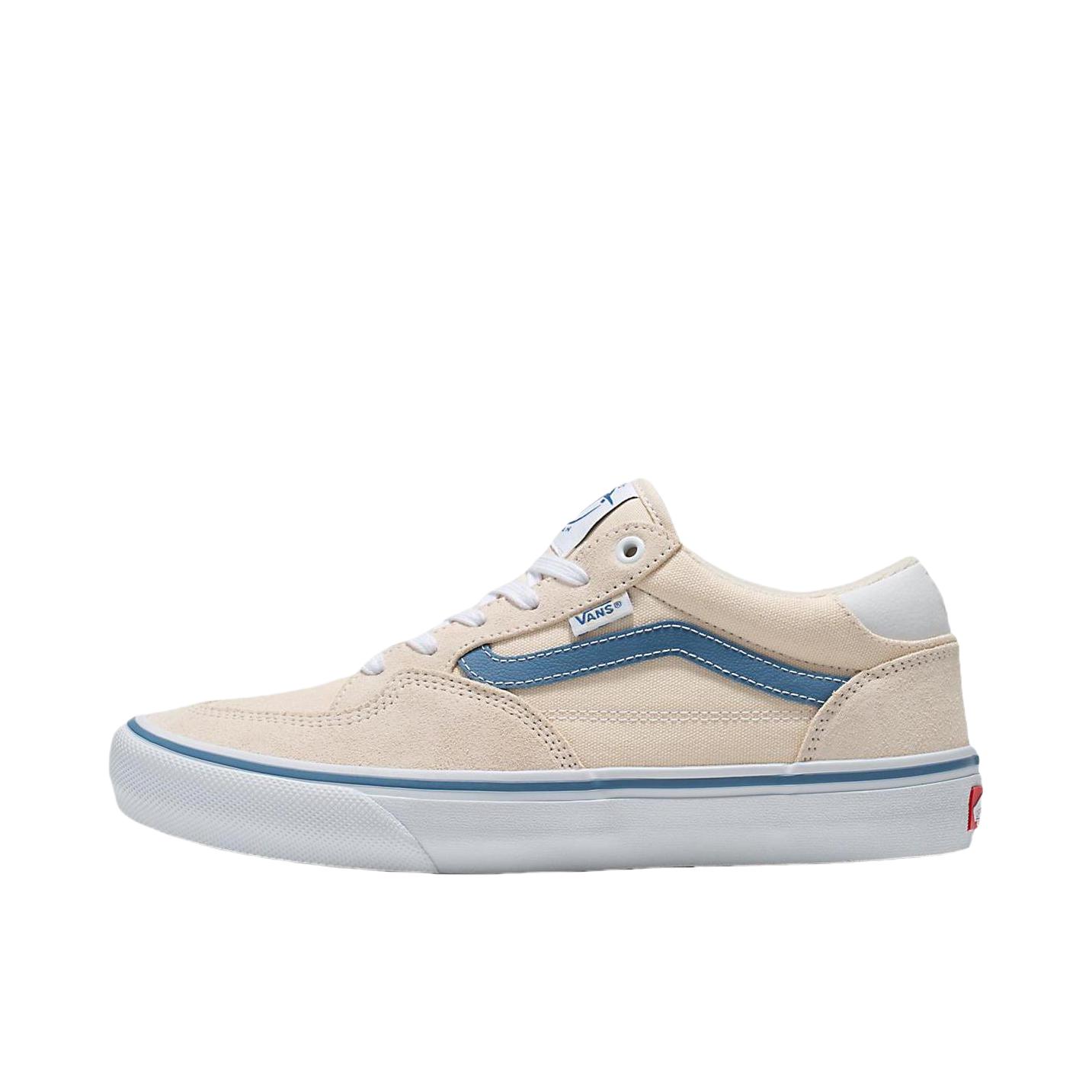 推荐商品：Vans/范斯 Rowan Pro 板鞋 舒适减震防滑耐磨轻便透气 米色/蓝色