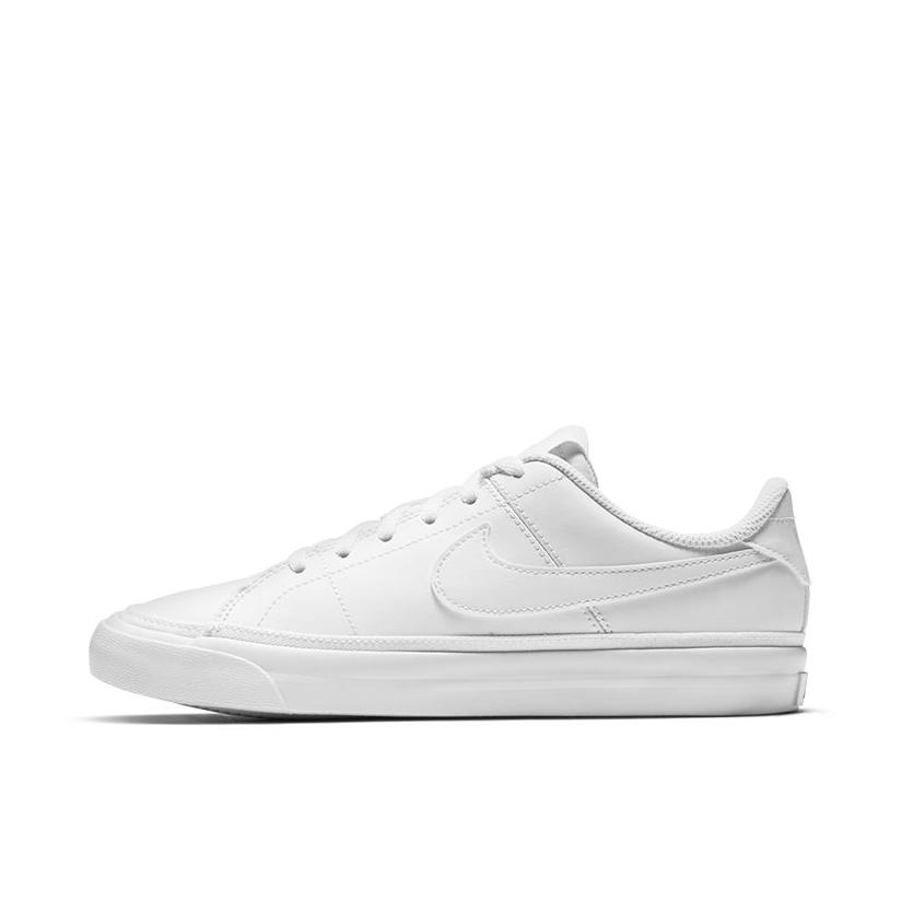 推荐商品：Nike Court Legacy 板鞋 复古舒适透气防滑耐磨休闲运动一脚蹬 GS/全白