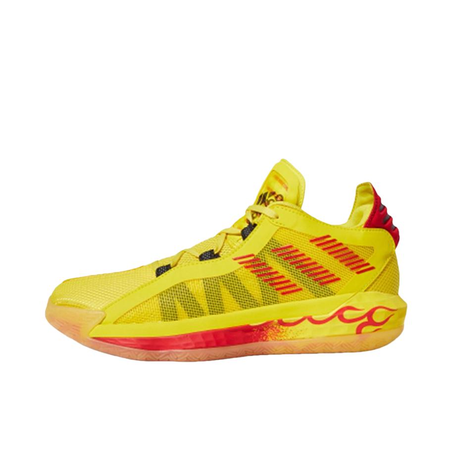 推荐商品：adidas Dame 6 利拉德 篮球鞋 时尚潮流缓震回弹防滑耐磨实战防踢 Hot Rod 黄红