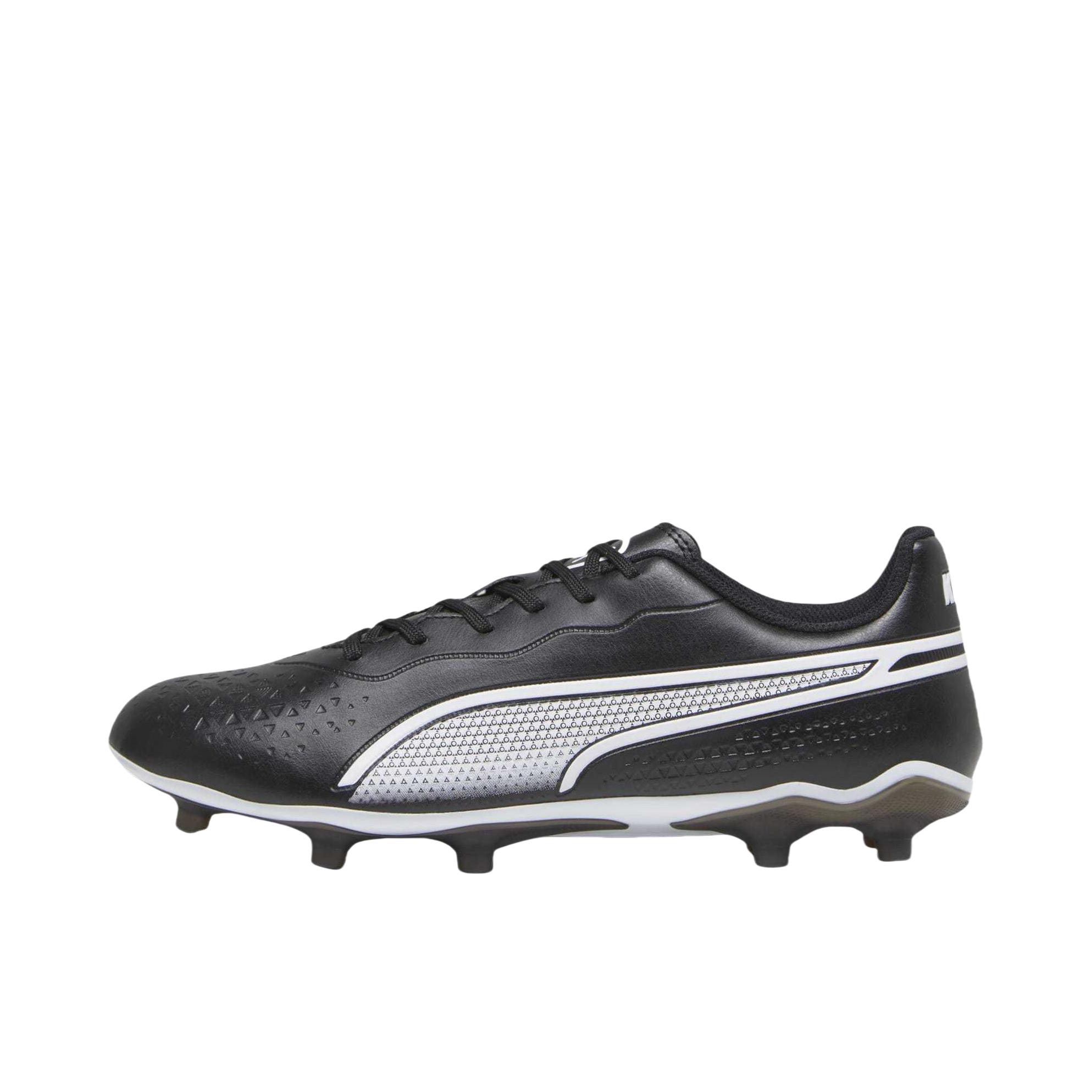 推荐商品：Puma/彪马 King Match FG/AG 足球鞋 胶质长钉人造草坪防滑耐磨 深黑色/白色 