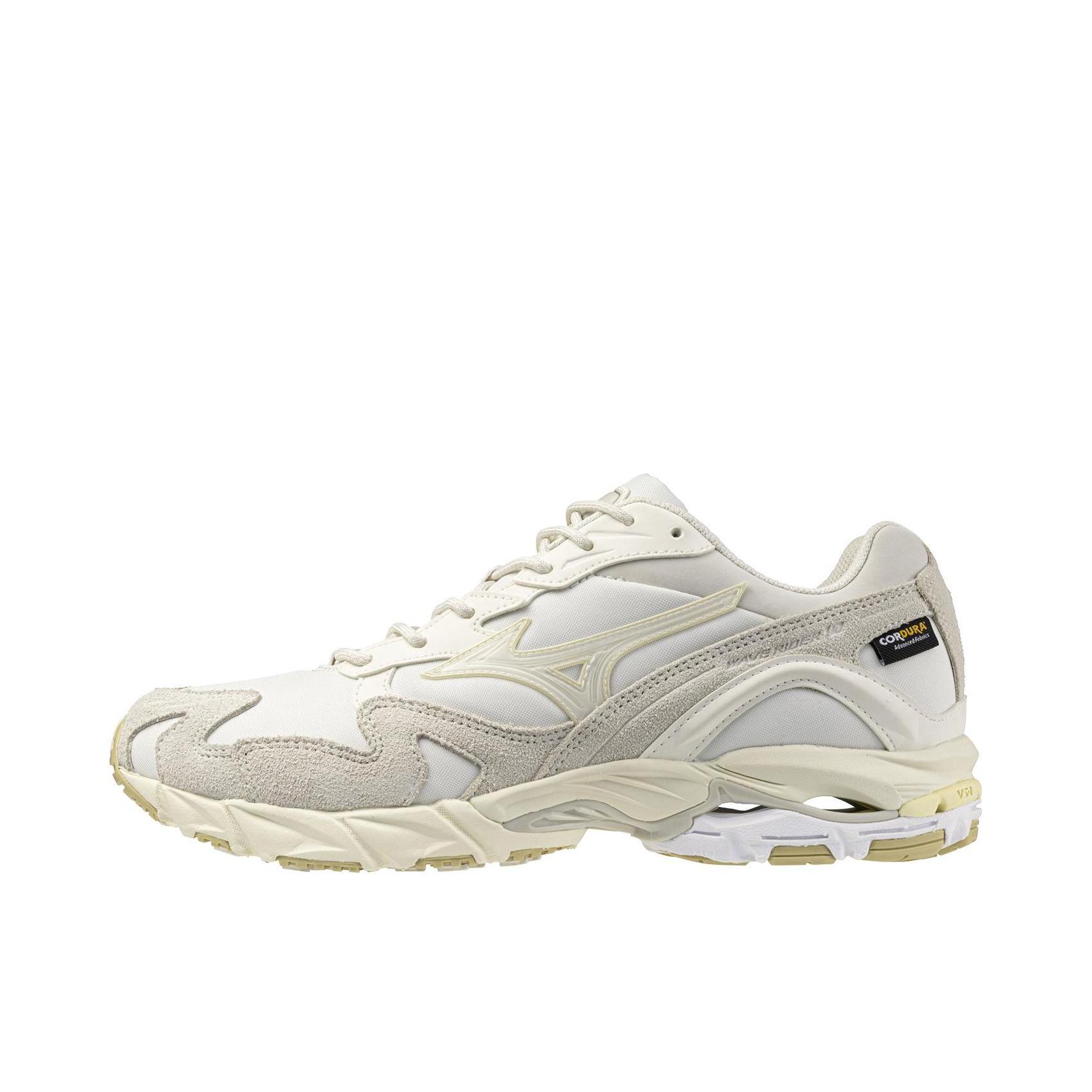 推荐商品：Mizuno/美津浓  Wave Rider 10  经典减震 防滑耐磨 轻便  网布 透气 织物 复古 合成革 运动  跑鞋 白色/米色