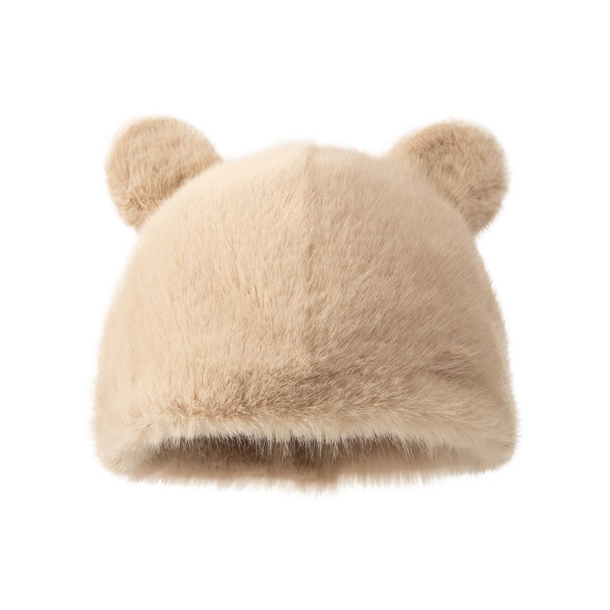 推荐商品：BAIJUAN/白卷 卡通小熊耳朵加厚腈纶绒线针织帽 B2309ZZM3155