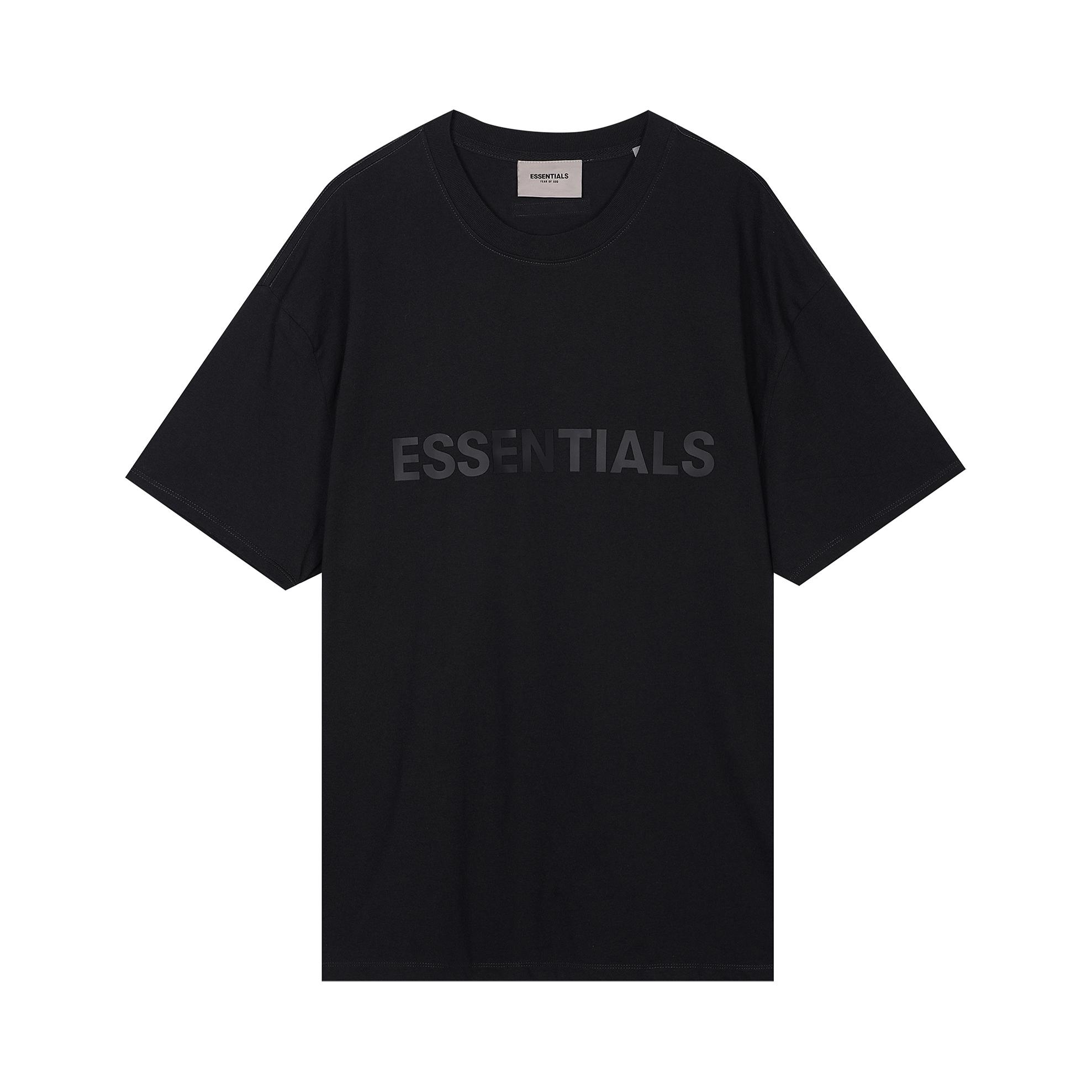 【华晨宇同款】Fear of God 美式副线Essentials胸前字母logo圆领落肩袖短袖T恤 男女同款