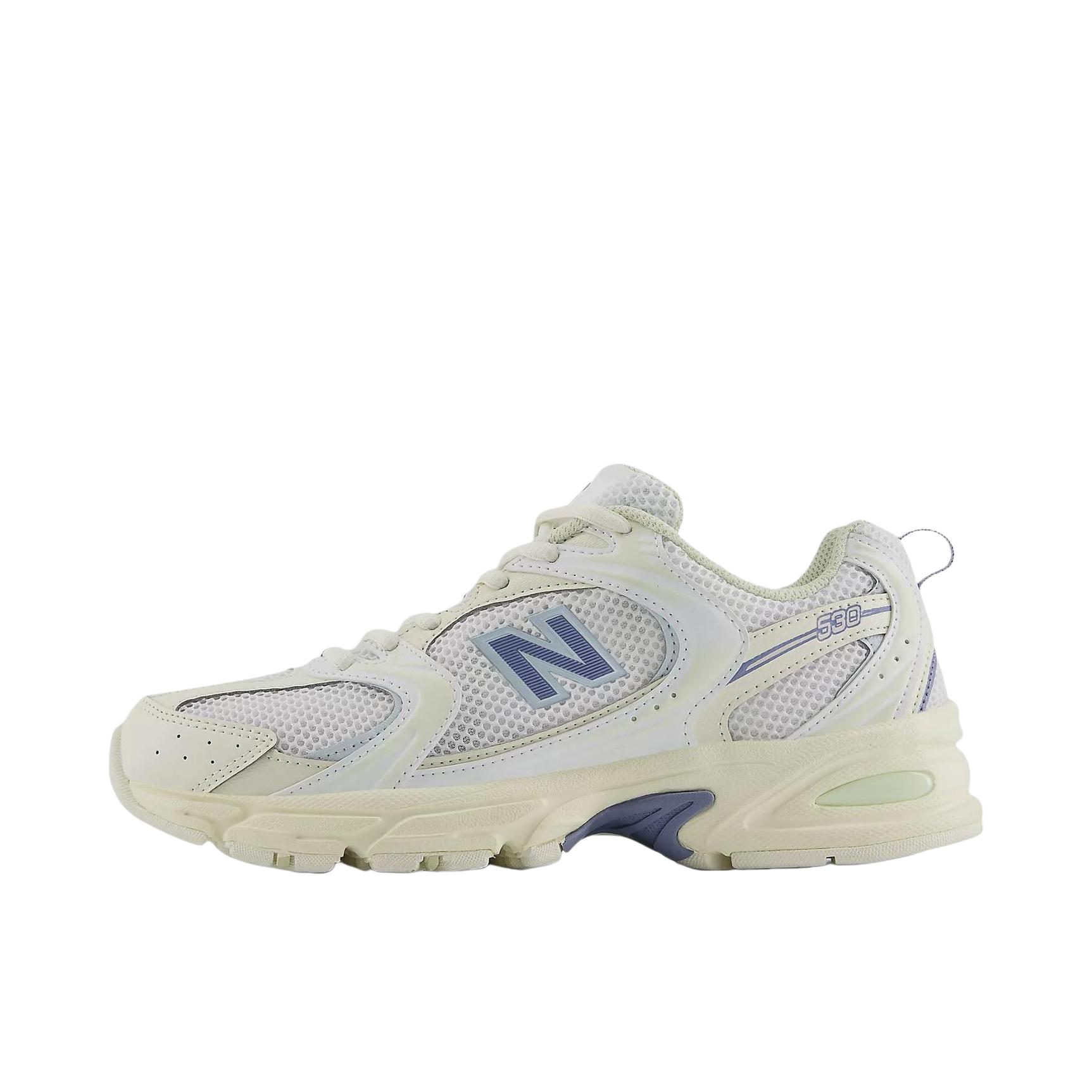 推荐商品：New Balance MR530 跑鞋 圆头经典拼接复古缓震防滑耐磨网面透气支撑 D宽/白色/蓝色