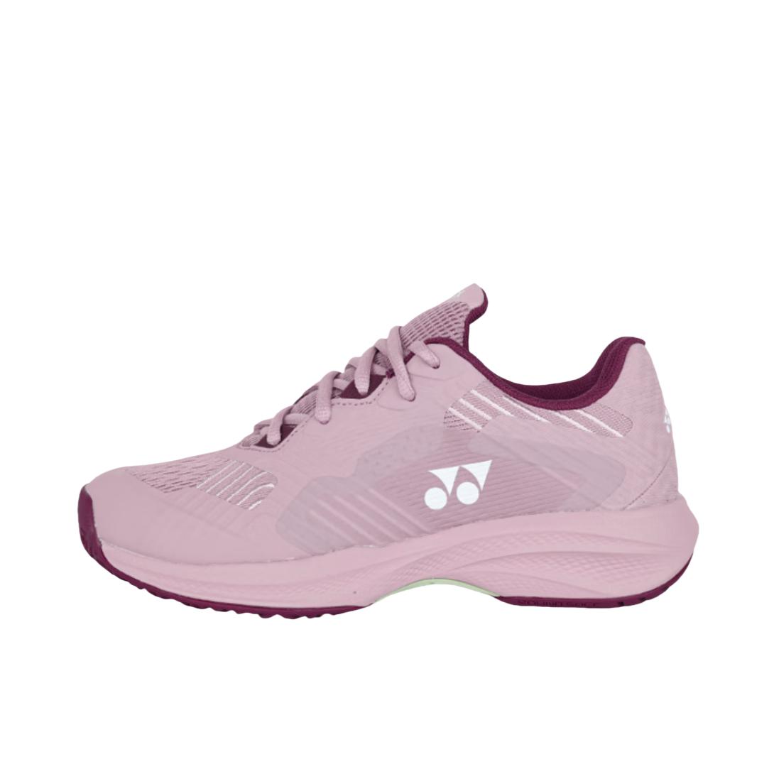 推荐商品：YONEX/尤尼克斯 Power Cushion SONICAGE 网球鞋 系带缓震防滑训练比赛透气织物人造革 烟红色