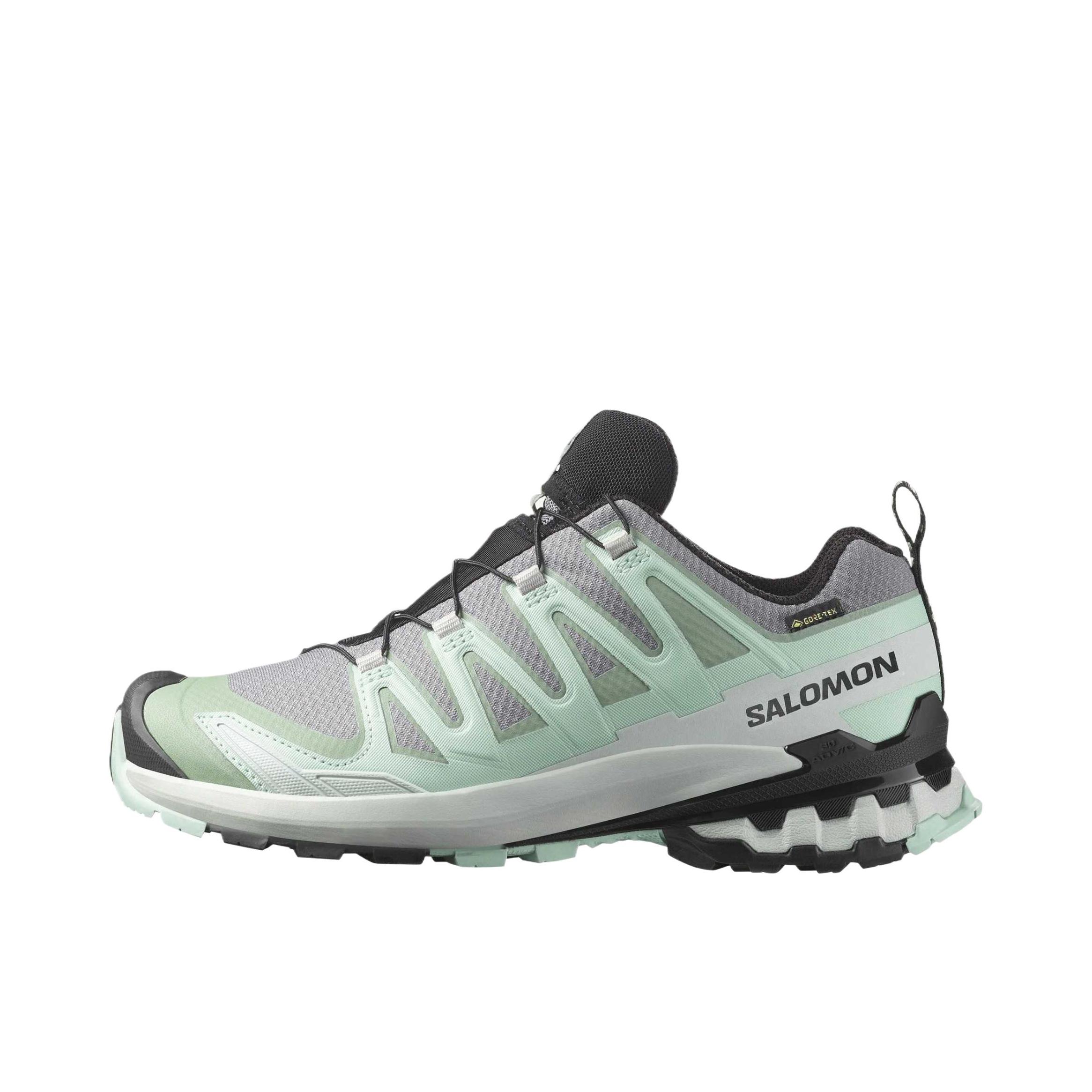 推荐商品：Salomon/萨洛蒙 XA Pro 3D V9 GTX 防滑耐磨 防水 网布 减震支撑 越野跑鞋 女款/灰色