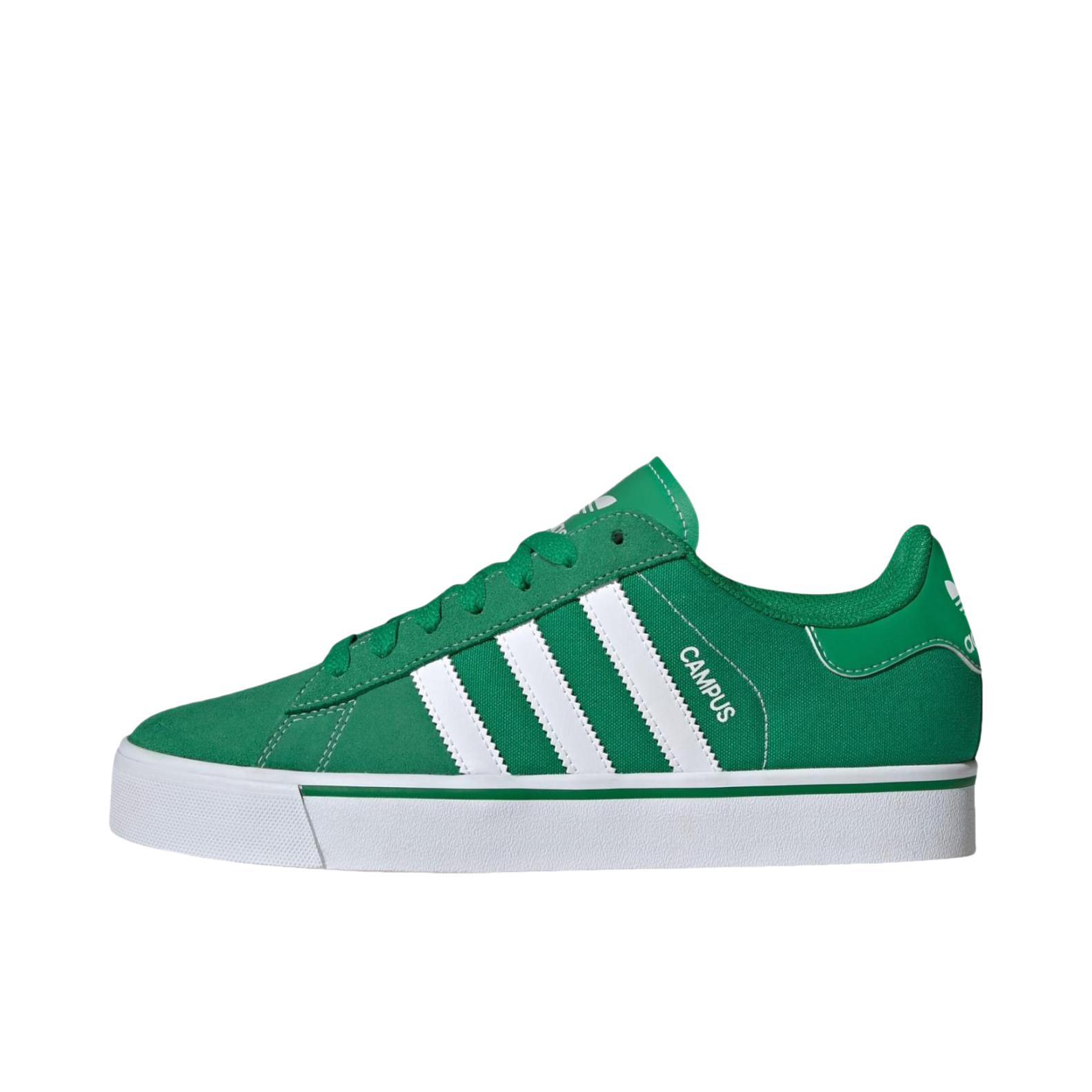 推荐商品：adidas Originals Campus Vulc 防滑 低帮 圆头 系带 板鞋 深绿色