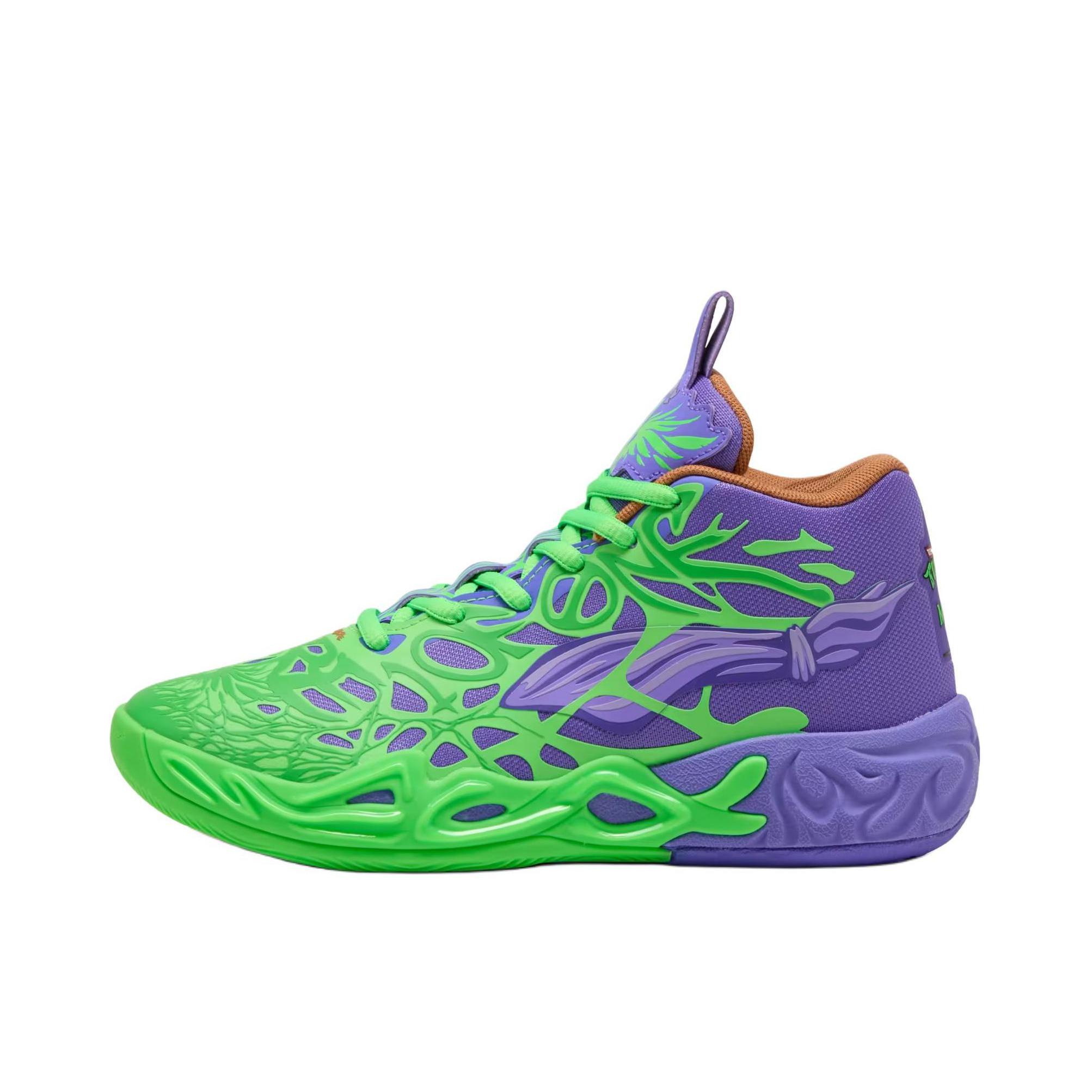 推荐商品：Puma/彪马 MB.04 鲍尔4 防滑耐磨 缓震 舒适透气 篮球鞋 LAMELO BALL x TMNT联名/大童/绿色