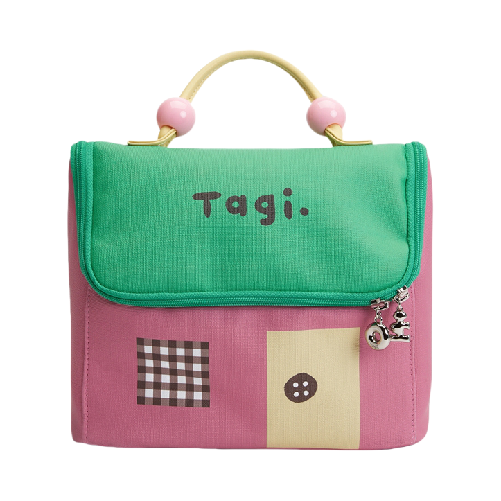 推荐商品：tagi 机灵小房子防水皮质便携大容量情侣款洗漱包收纳包化妆包